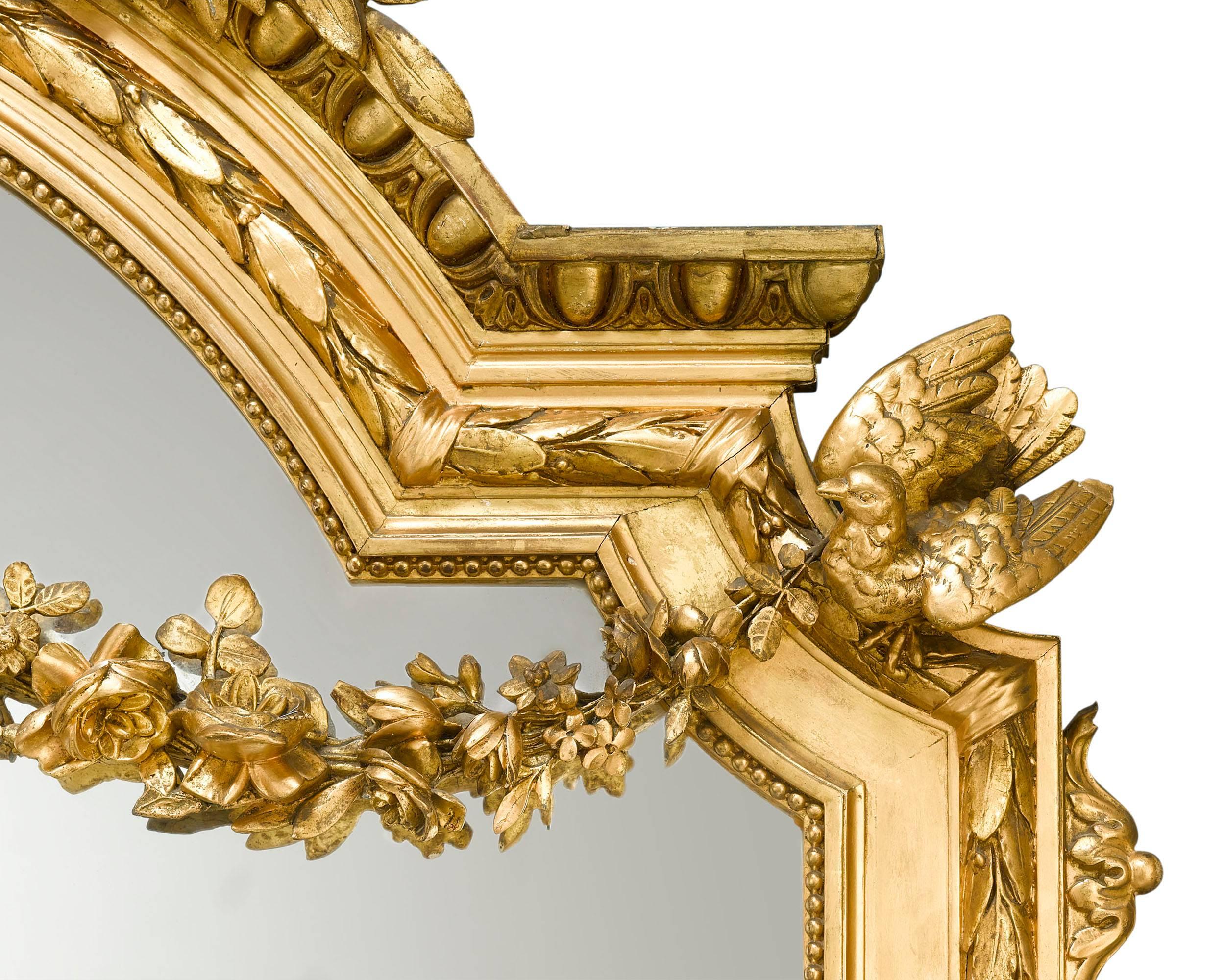 Specchio in legno dorato Napoleone III del XIX secolo in vendita 2