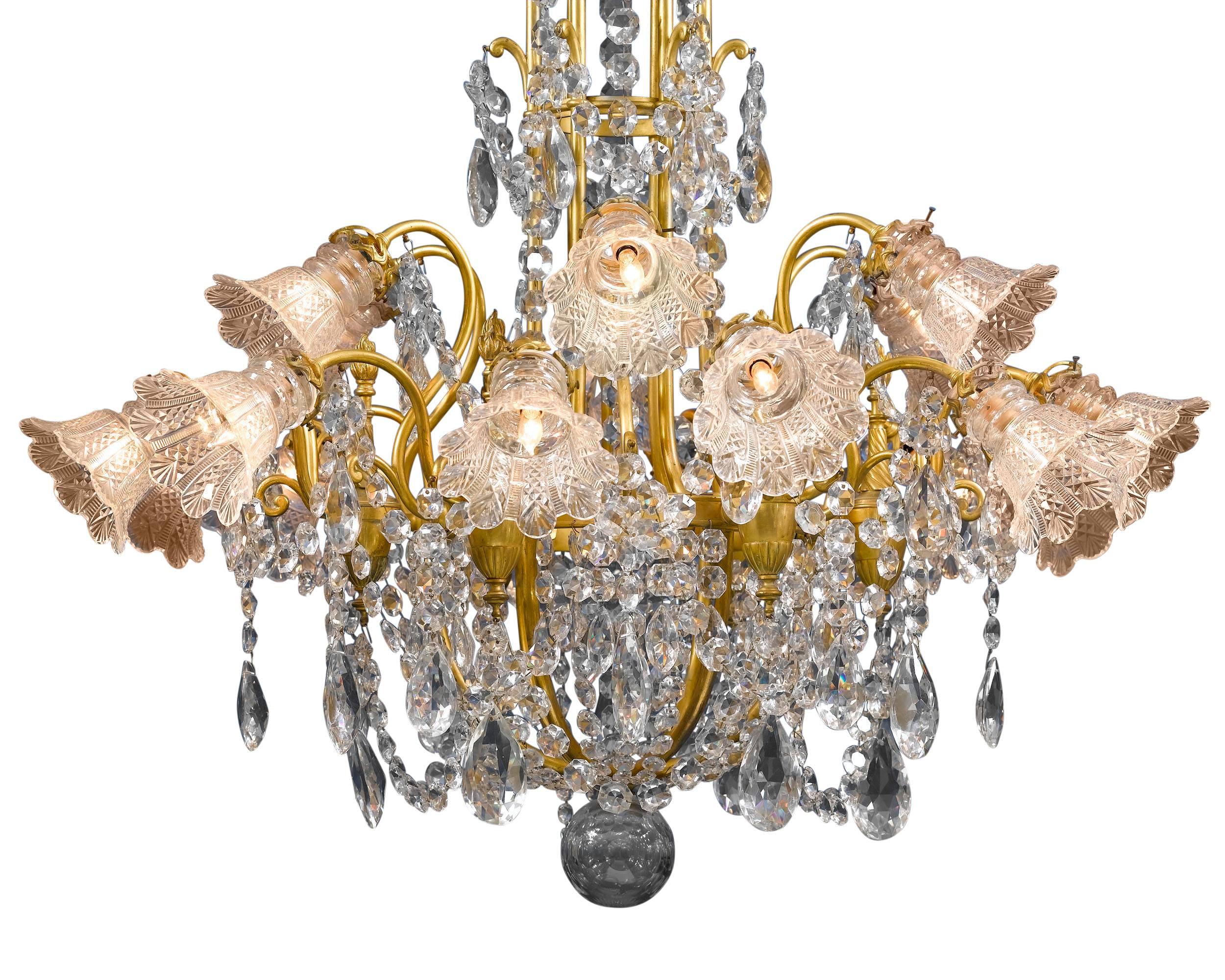 Other Eighteen-Light Baccarat Crystal Chandelier For Sale