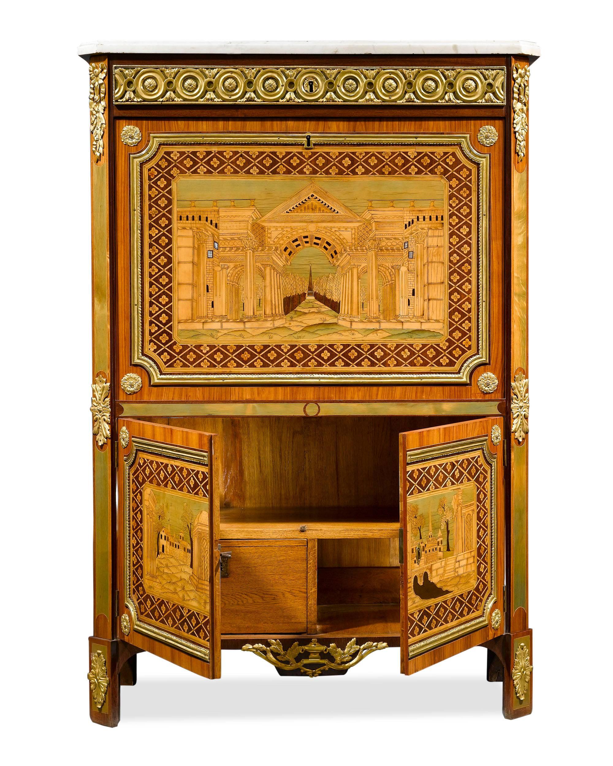 Neoclassical Ornate Secretary by André Gilbert