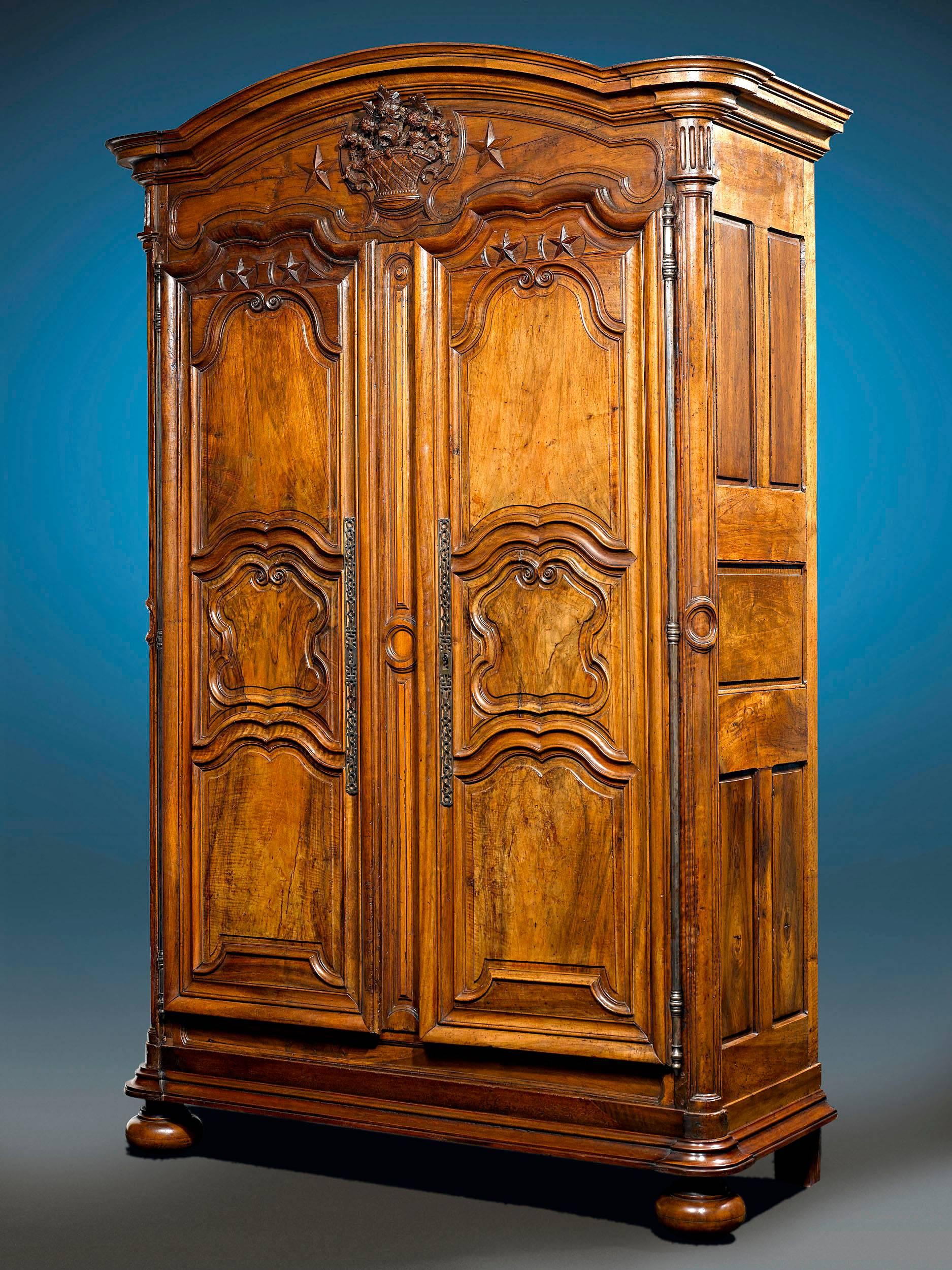 Louis XV  French Provincial Walnut Armoire For Sale