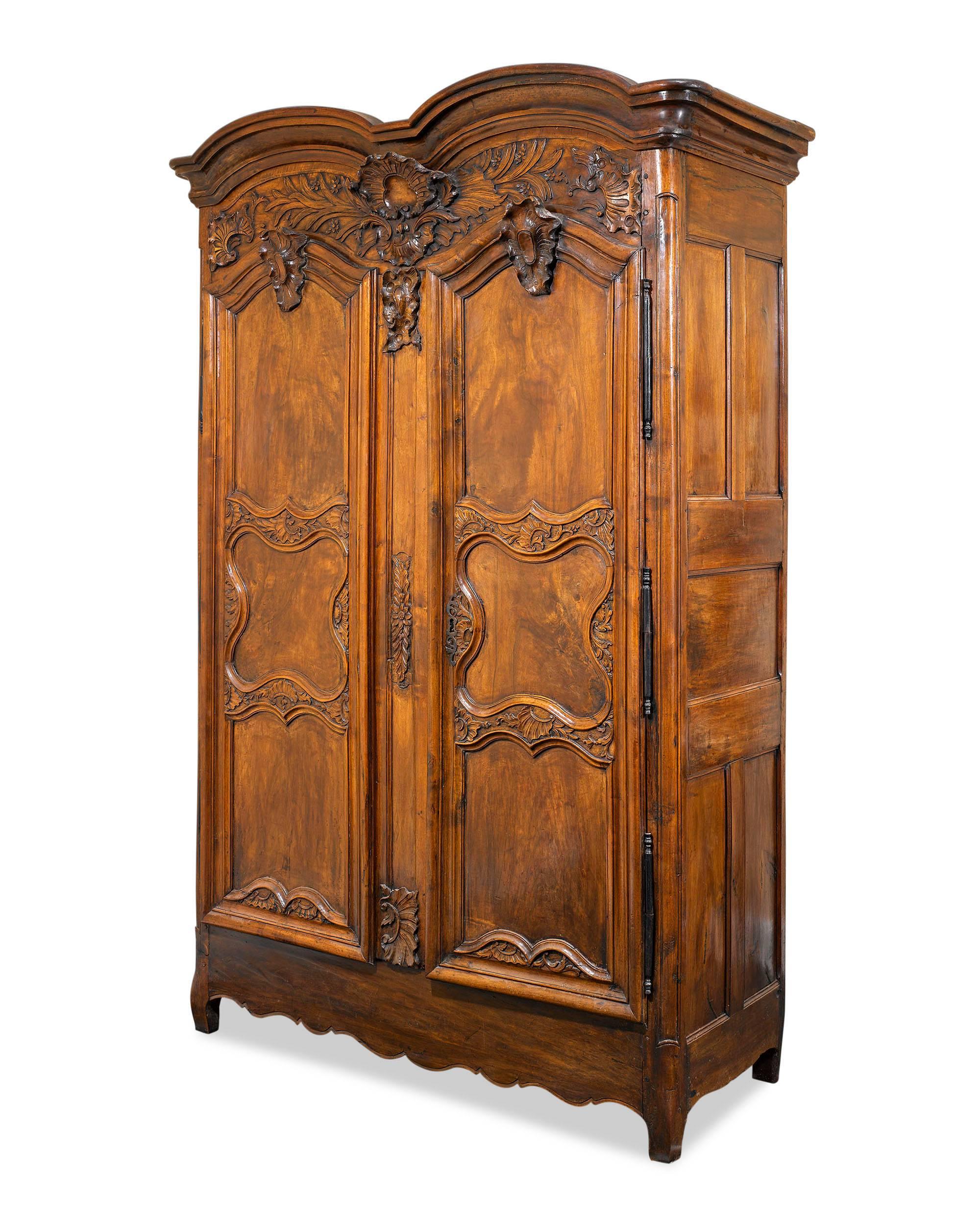 18th Century and Earlier French Provincial Double Door Armoire For Sale