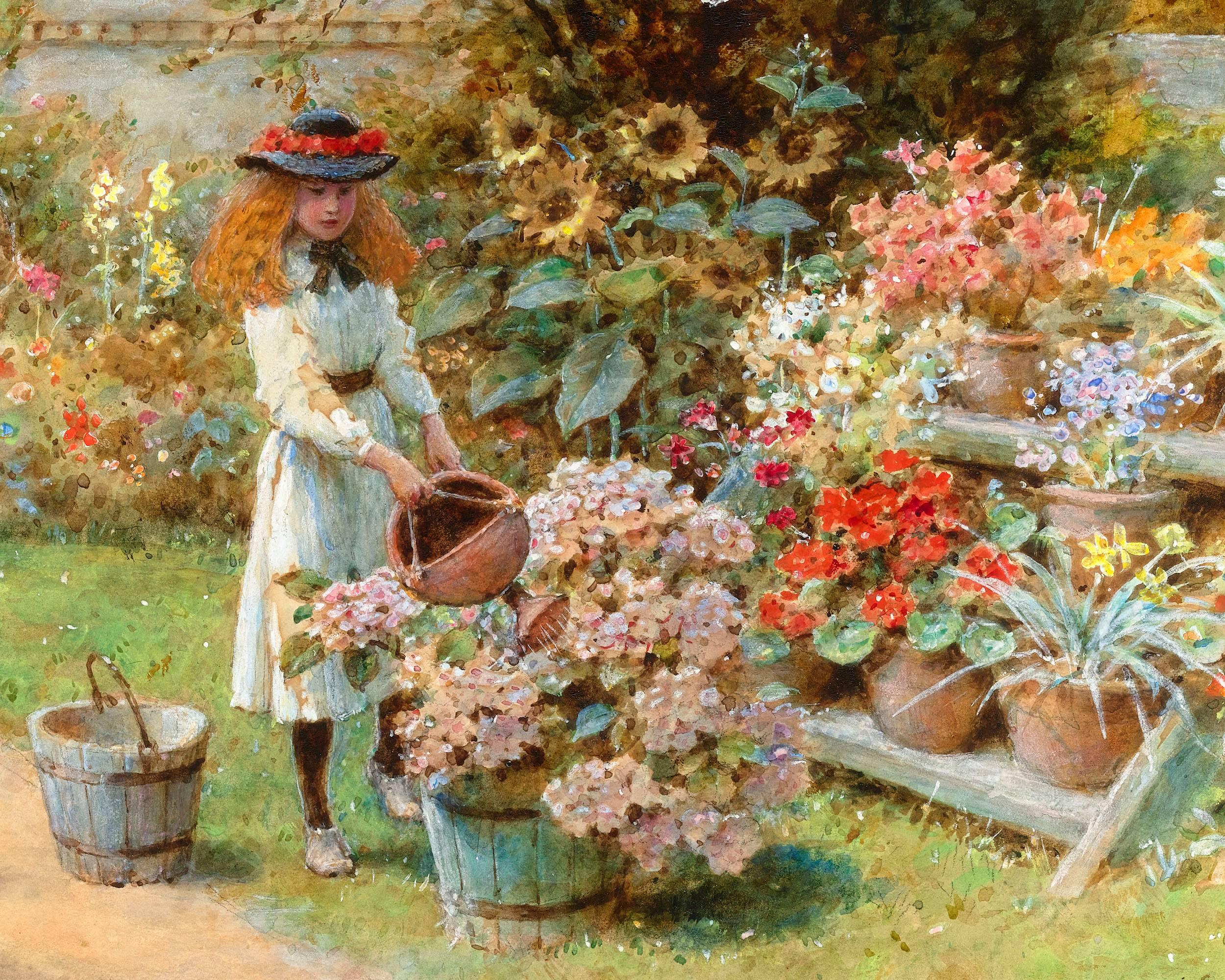 William Stephen Coleman
1829-1904 British

Picking waterlilies and the young gardeners

Each signed “WS Coleman” (lower right)
Watercolor and bodycolor on paper

An important pair of watercolors by English academic, classical artist and