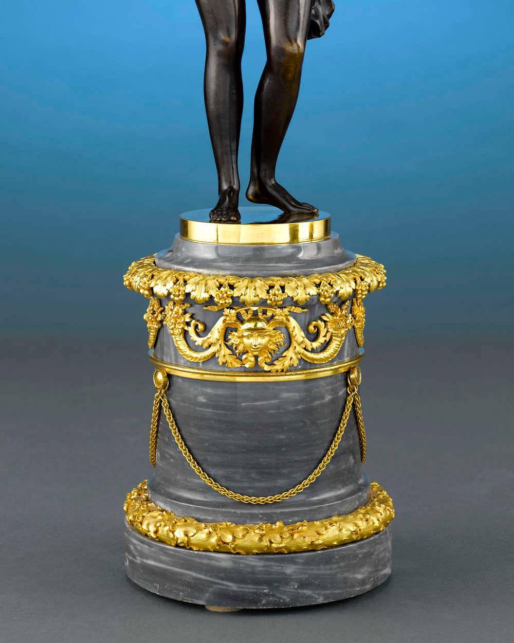 Gilt 18th Century Russian Figural Bronze Candelabra For Sale