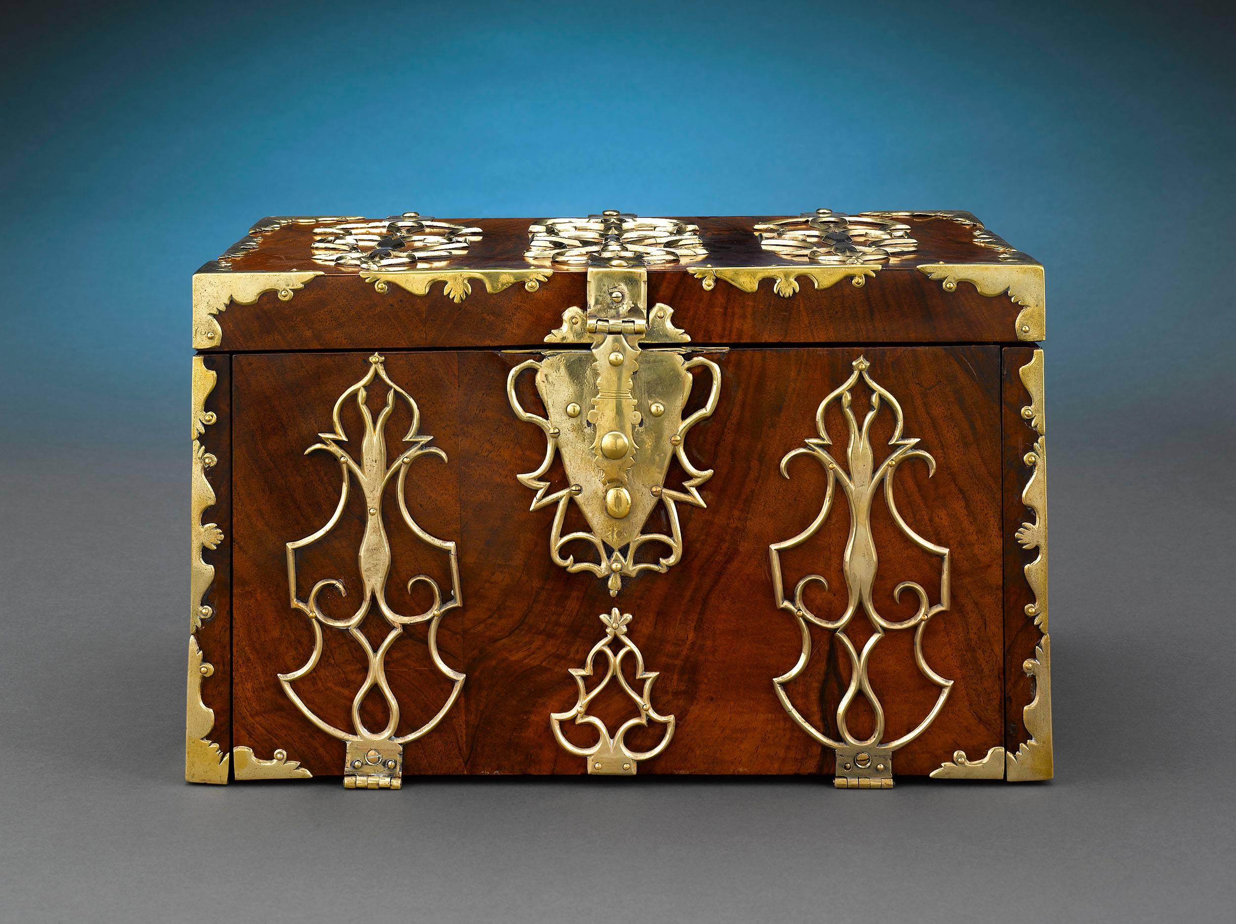 English 18th Century British Brass Mounted Strong Box