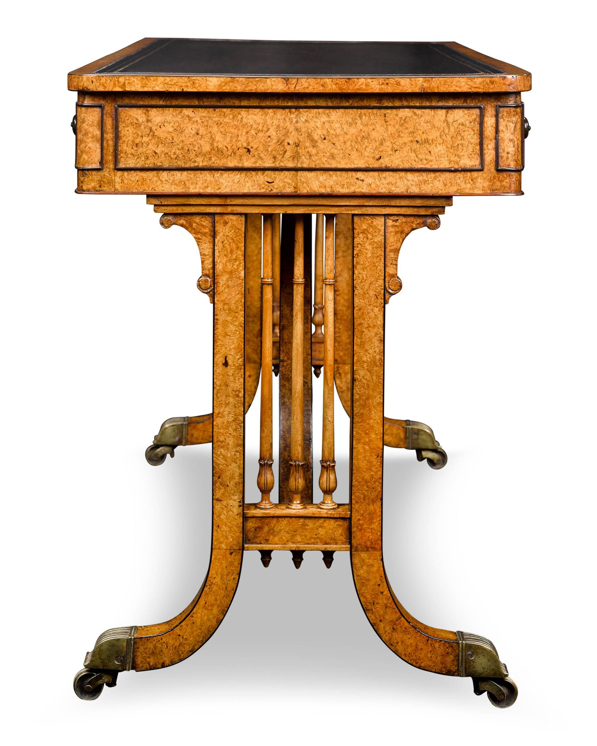 English Regency Amboyna Library Table