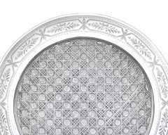 American Brilliant Cut-Glass Lace Hobnail Plate by Sinclaire