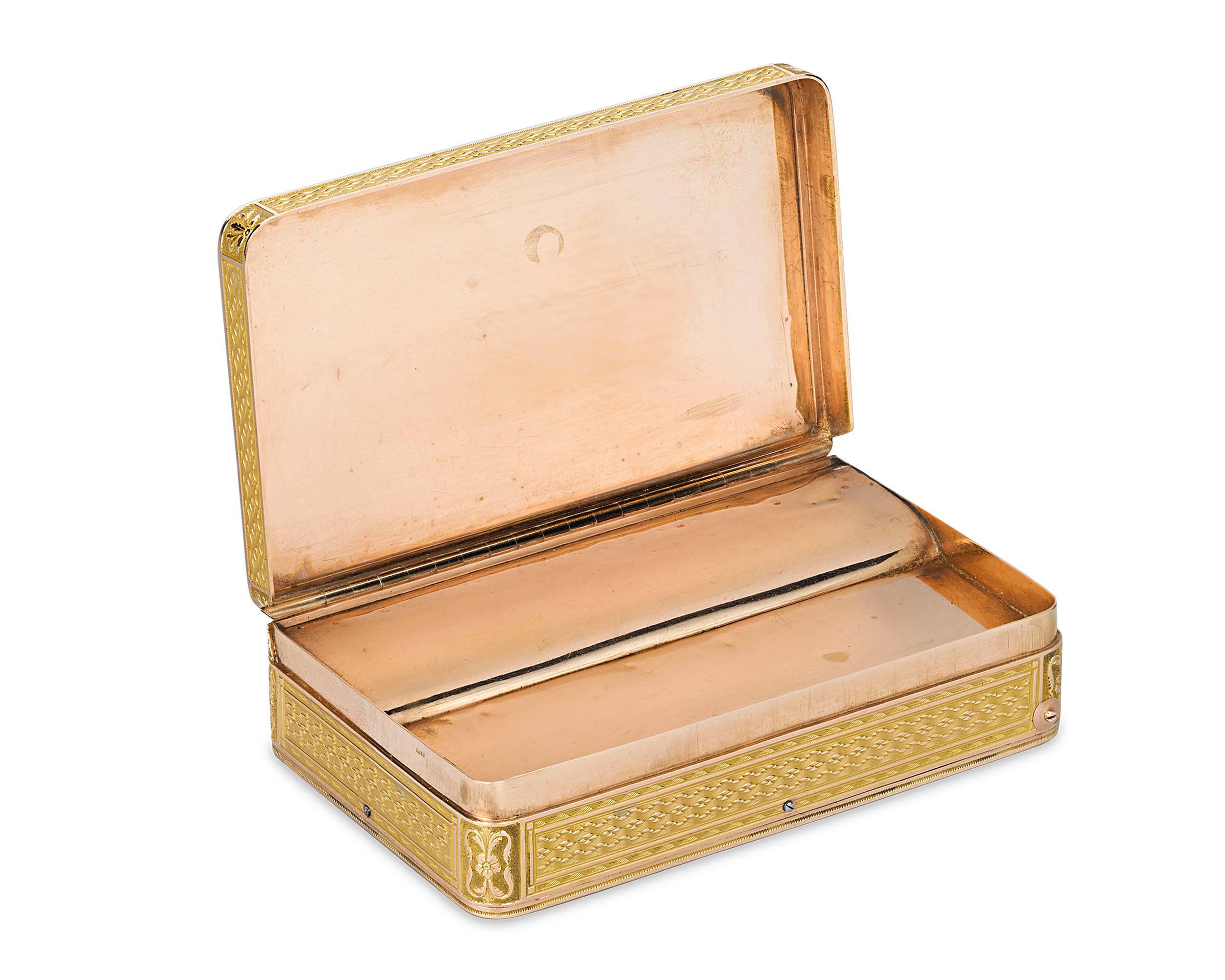 Other Swiss Gold Musical Snuff Box For Sale