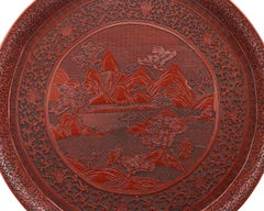 Chinese Carved Cinnabar Tray