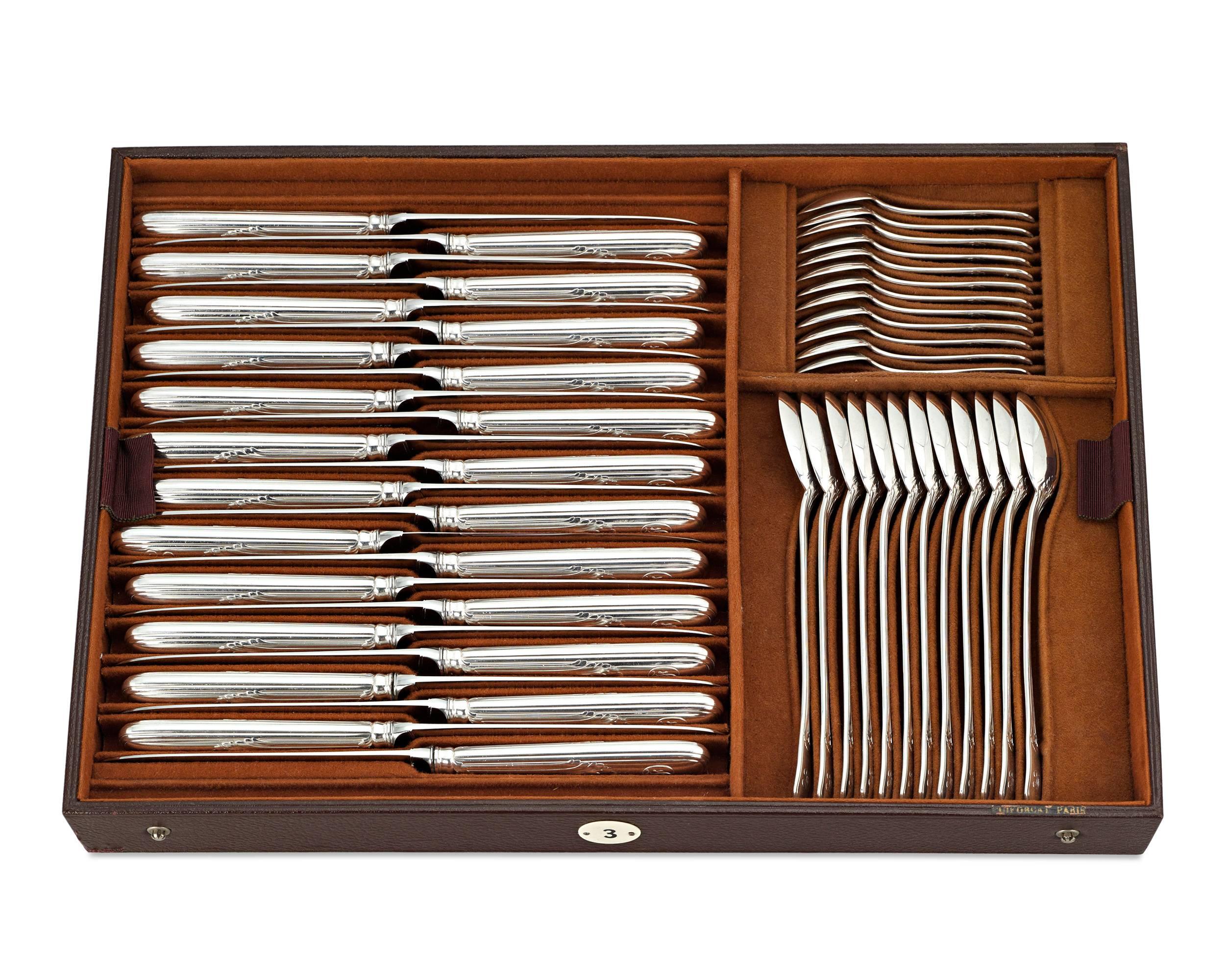 20th Century Puiforcat Flatware Service for 24, 248 Pieces