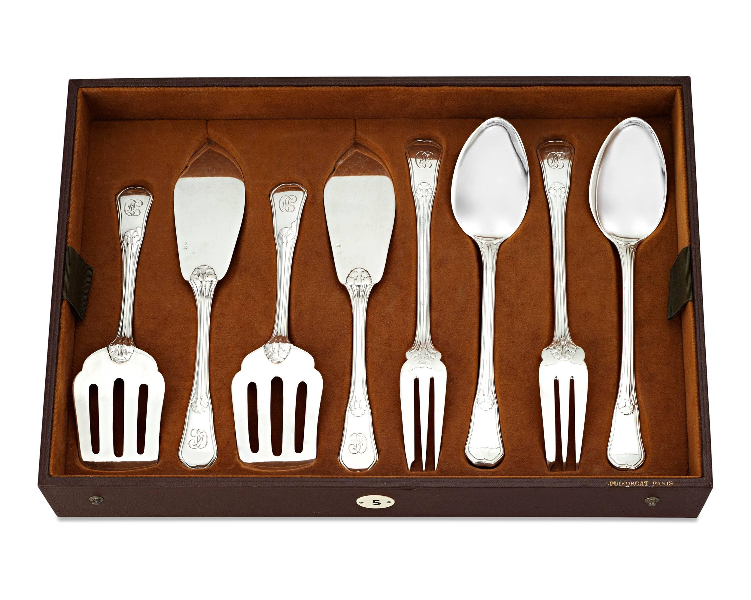 Sterling Silver Puiforcat Flatware Service for 24, 248 Pieces