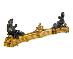 Chenets et garde-boue français en bronze et ormolu