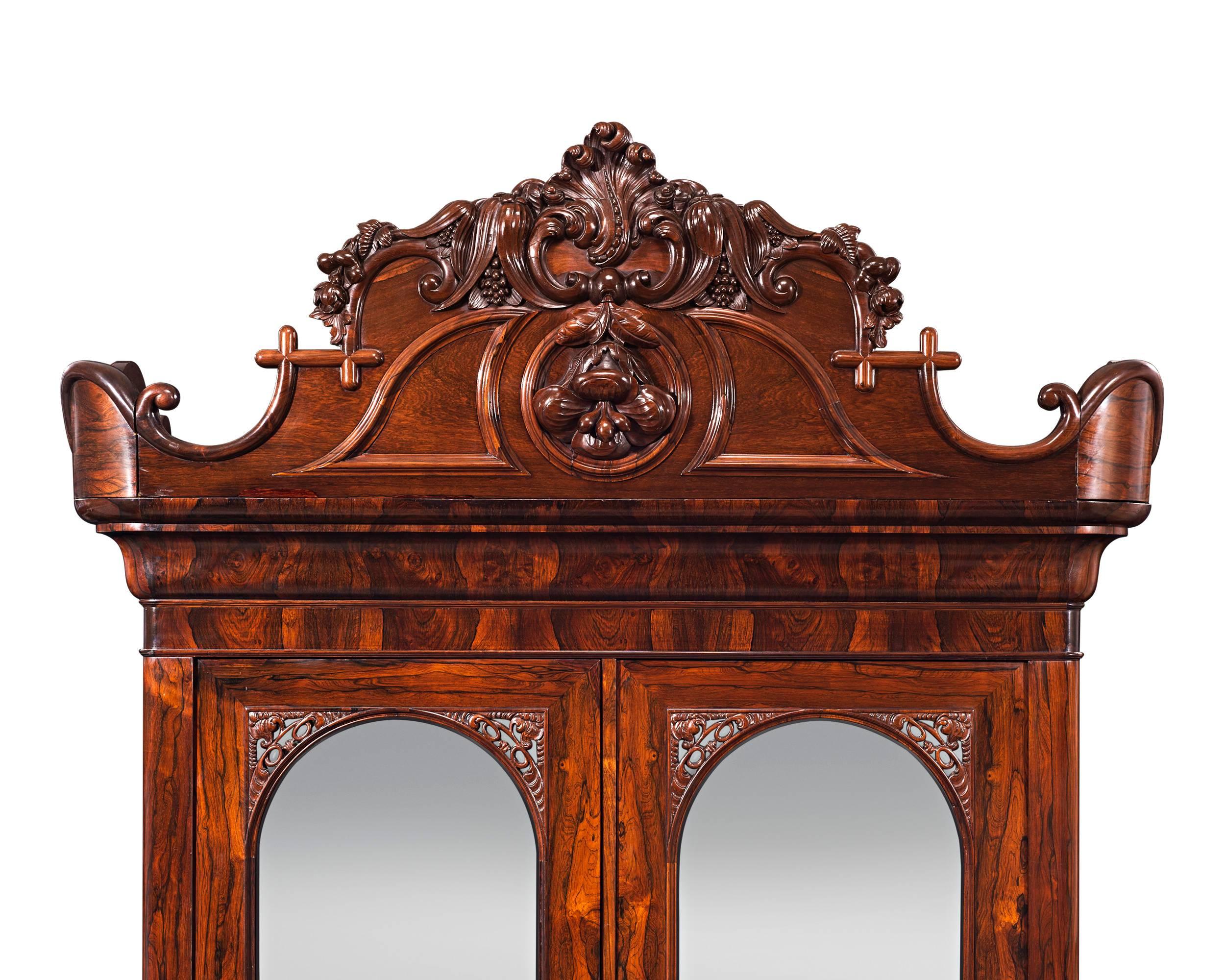 One of the rarest furniture forms created by John Henry Belter, this armoire is a testament to this legendary cabinet maker's talent. Recognized as a Pioneer in design and craftsmanship, Belter is widely considered the finest furniture maker of the