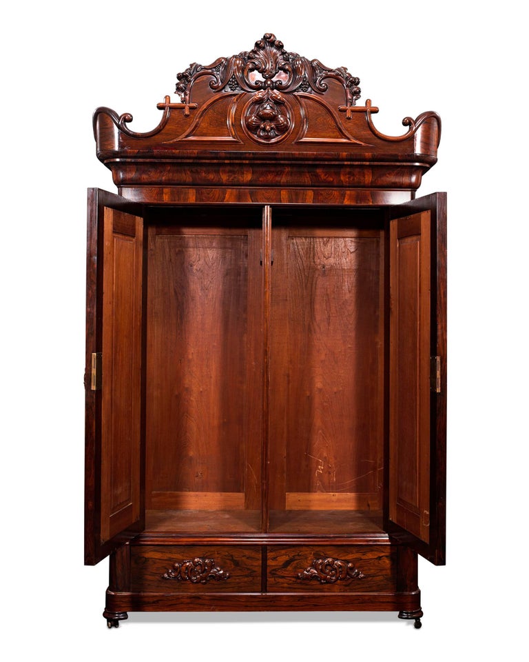 John Henry Belter Rosewood Armoire For Sale at 1stDibs
