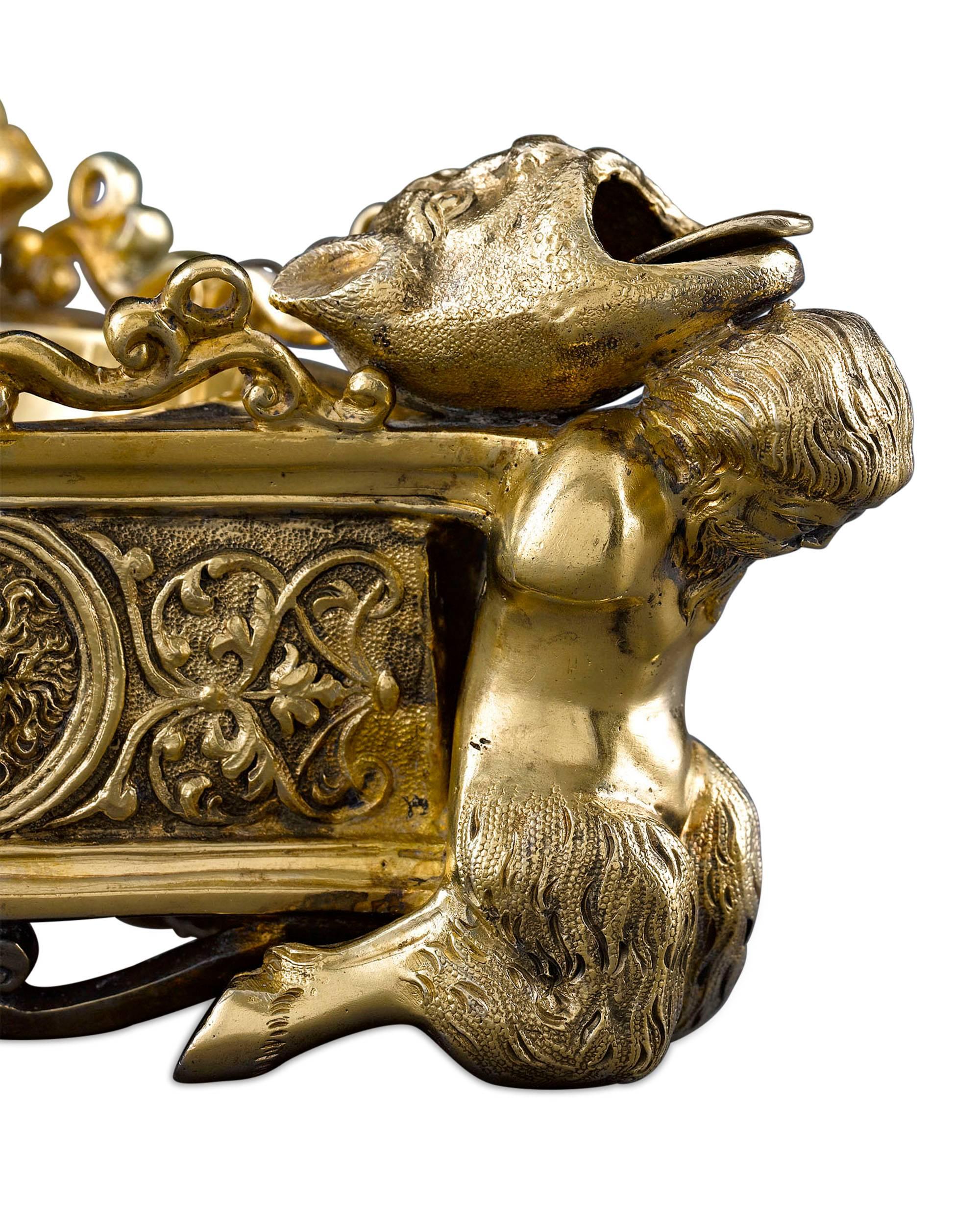 Renaissance Continental Silver Gilt Salt Cellars For Sale