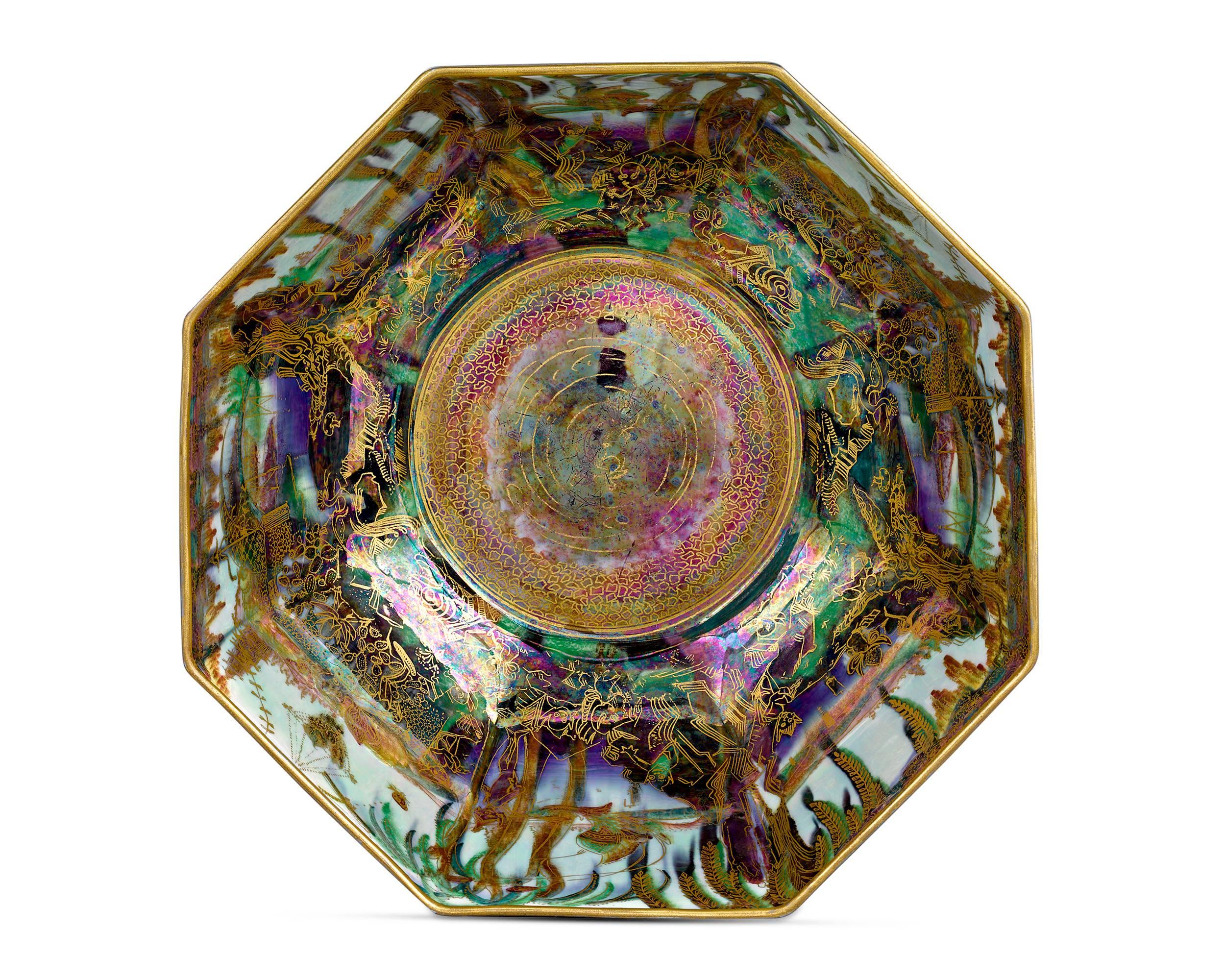 Other Fairyland Lustre Castle on a Road Bowl by Wedgwood