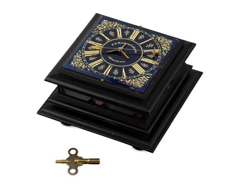 German Horizontal Table Clock For Sale at 1stDibs