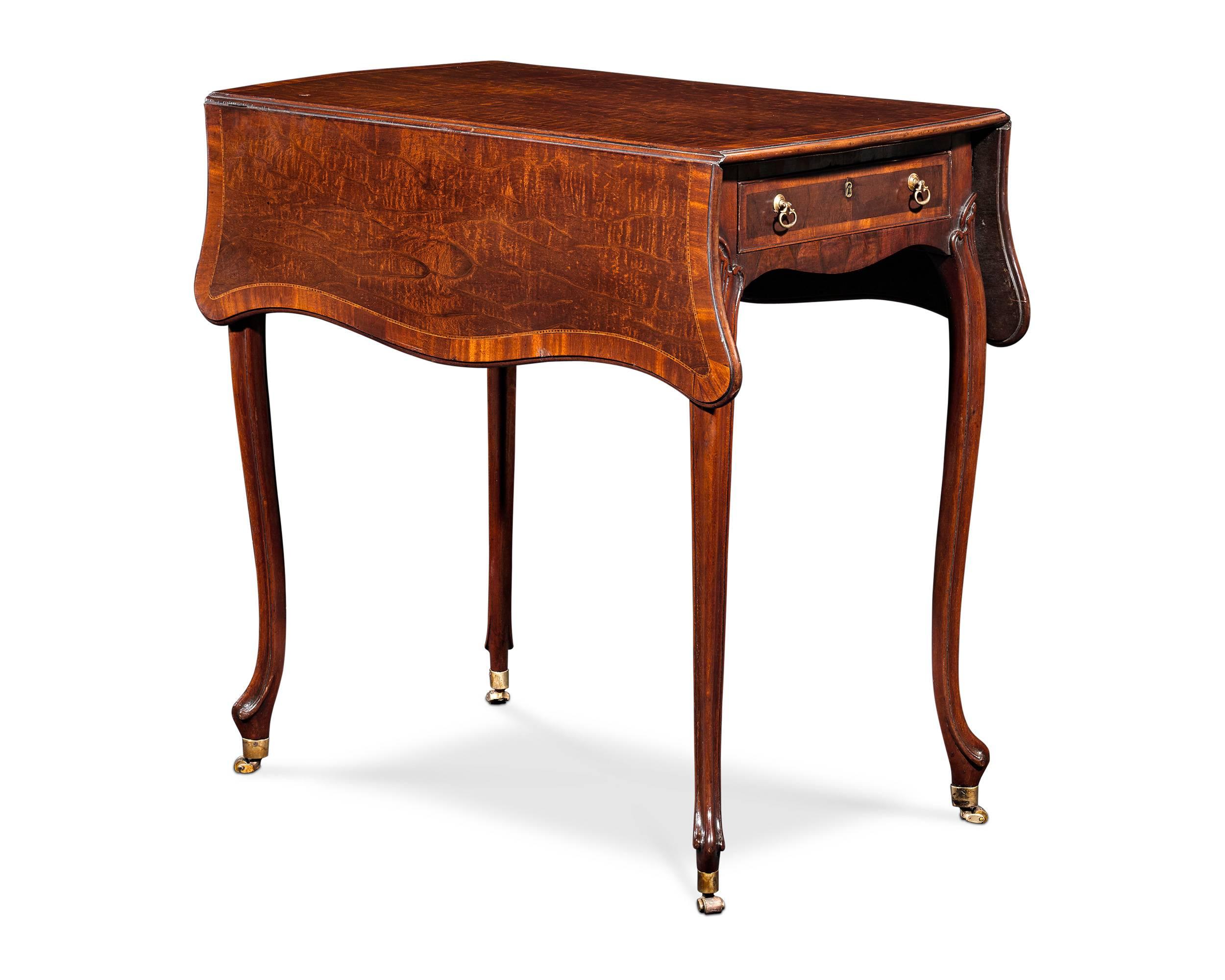 Close examination of the very distinctive workmanship and design of this incredible Pembroke table, and it becomes clear that it is almost certainly a creation of the great Thomas Chippendale. Taken together, the distinguishing characteristics of