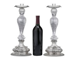 American Cut-Glass and Silver Candlesticks by Dominick & Haff