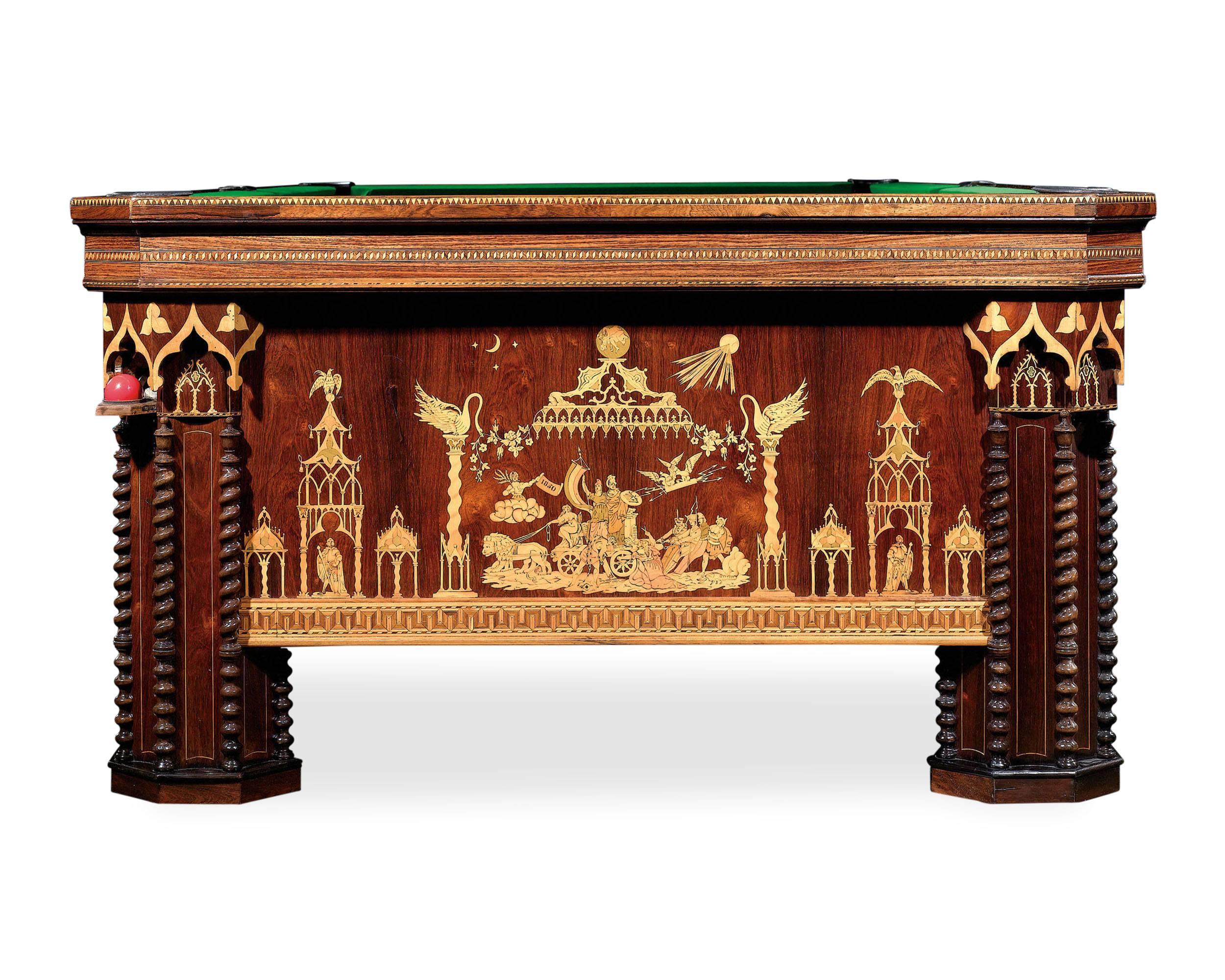 19th Century French Gothic Revival Billiard Table In Excellent Condition In New Orleans, LA