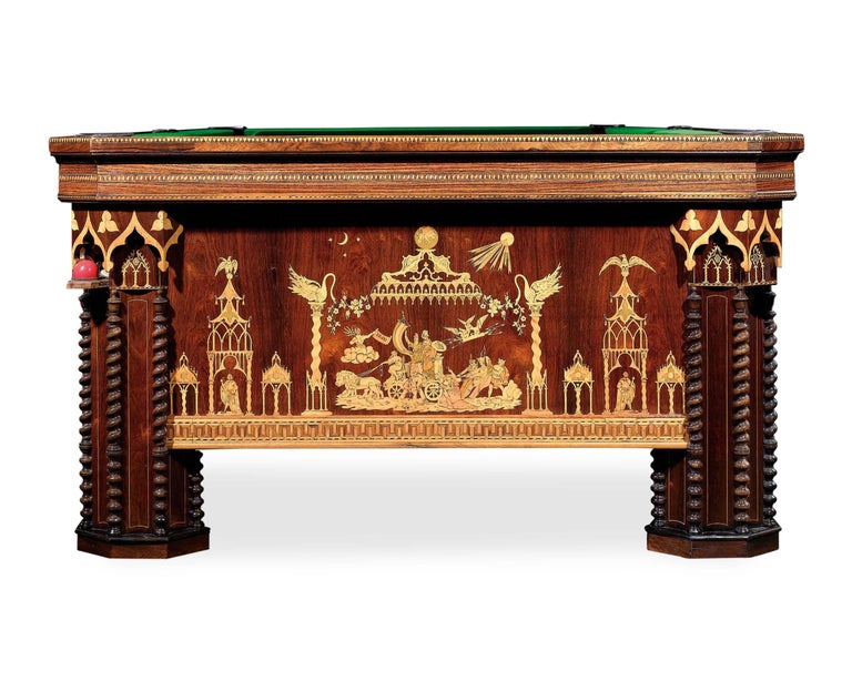19th Century French Gothic Revival Billiard Table 2