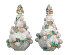 19th Century Jacob Petit Snowball Vases