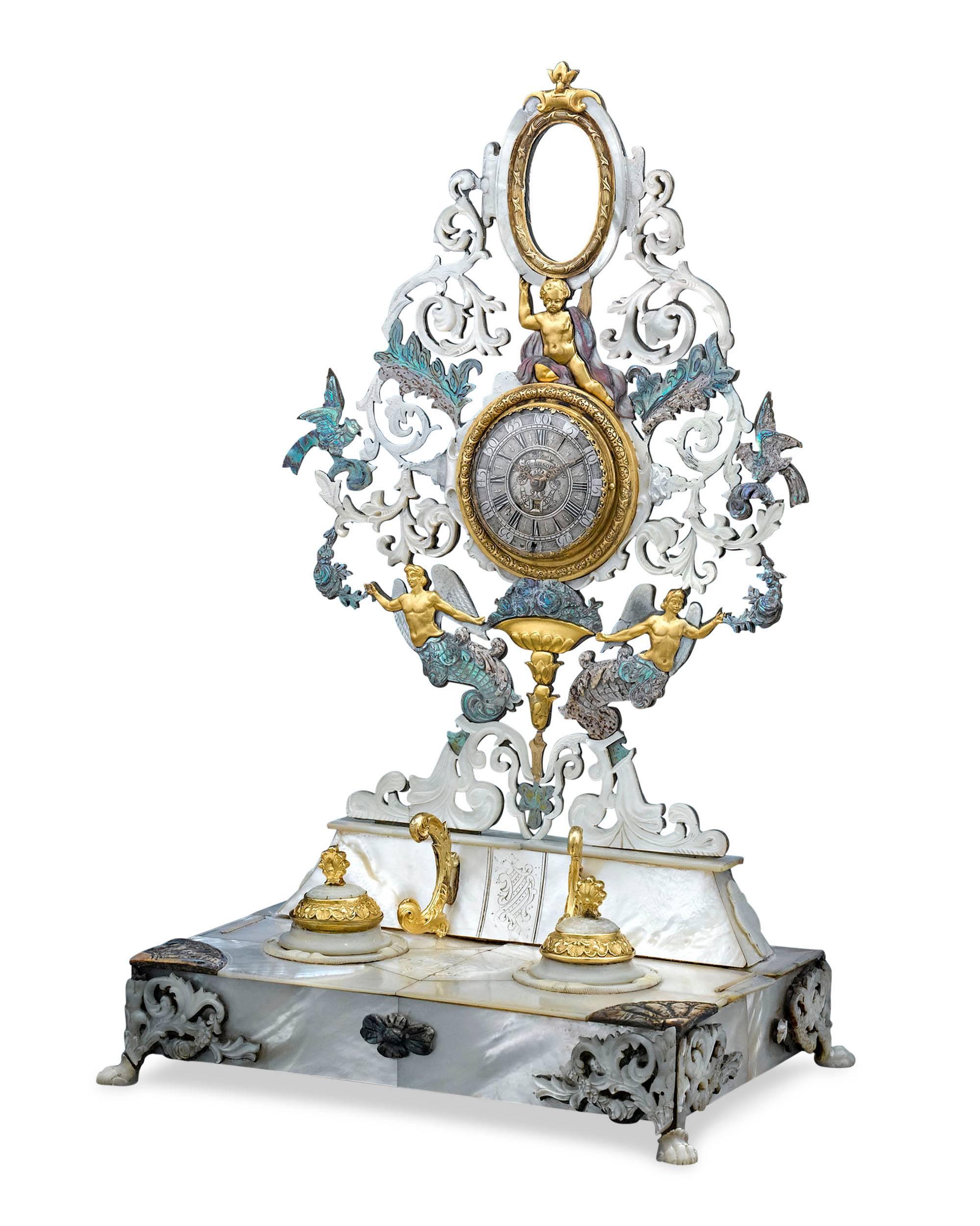 Louis XIV 19th Century Palais Royal Inkwell and Watch Holder 