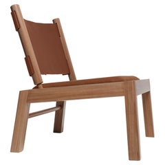 Oulipo Lounge Chair, Leather Sling Chair Contemporary Handcrafted Furniture 