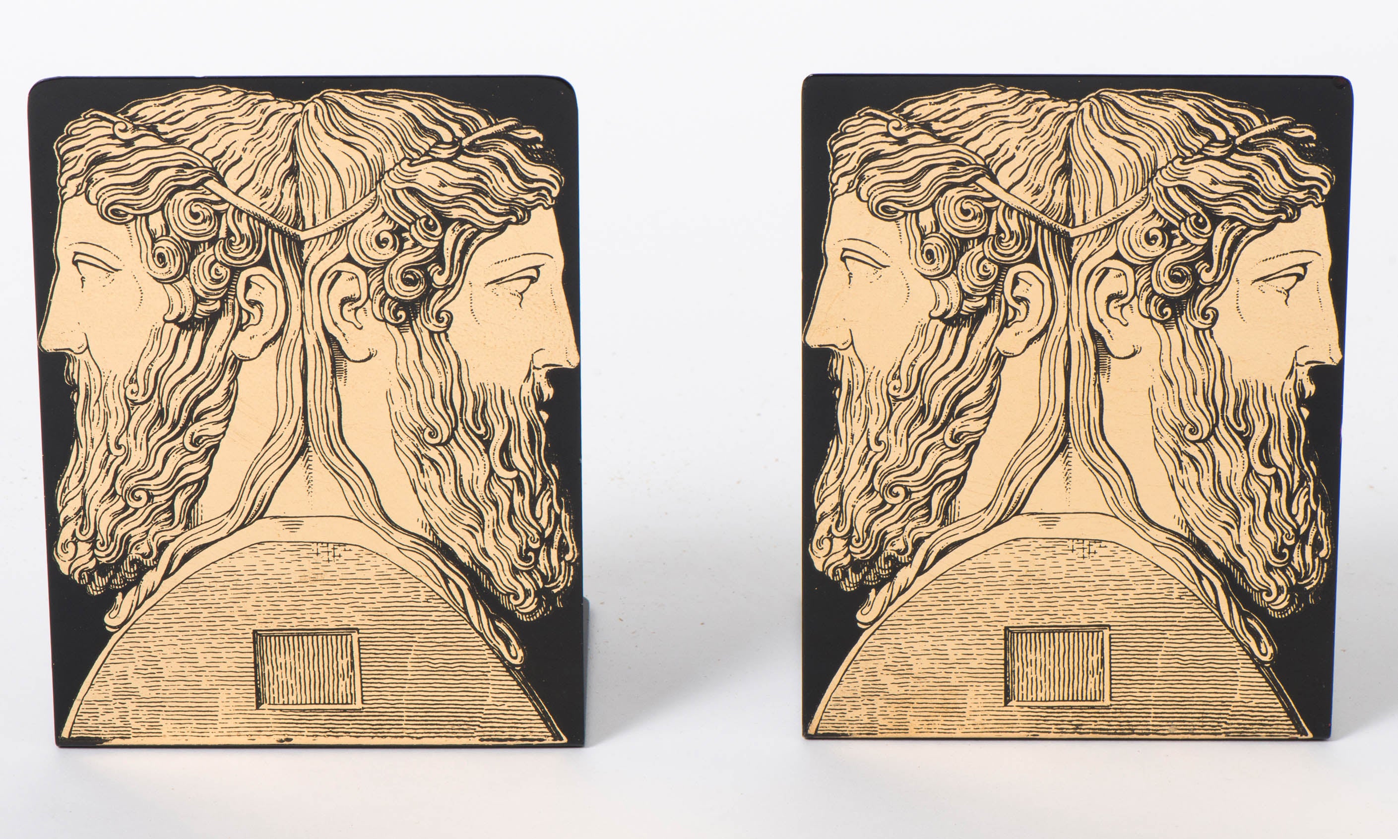 Pair of Janus Bookends by Piero Fornasetti