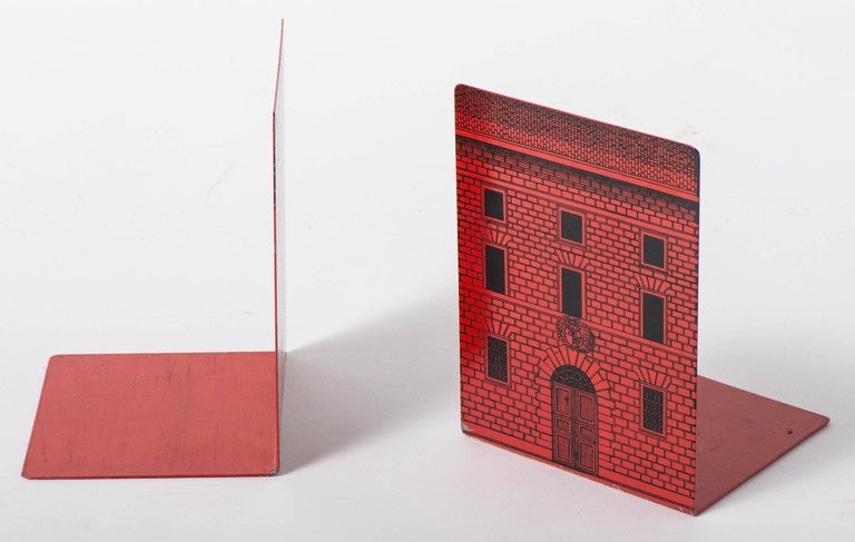 Pair of Architectural Bookends by Piero Fornasetti.