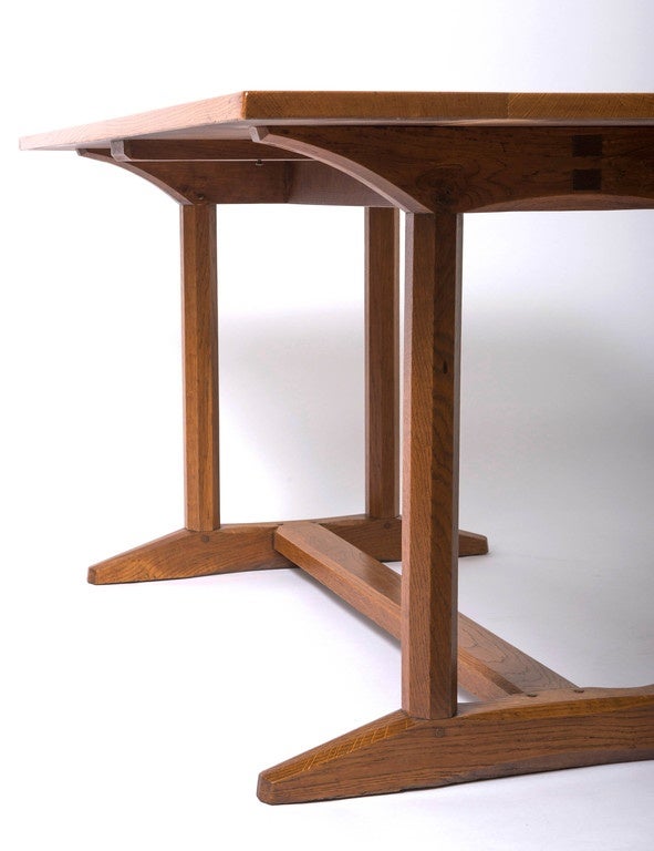 Gordon Russell oak trestle refectory table, England 1927 For Sale 1