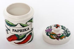 Piero Fornasetti porcelain paprika jar with cover, Italy circa 1960