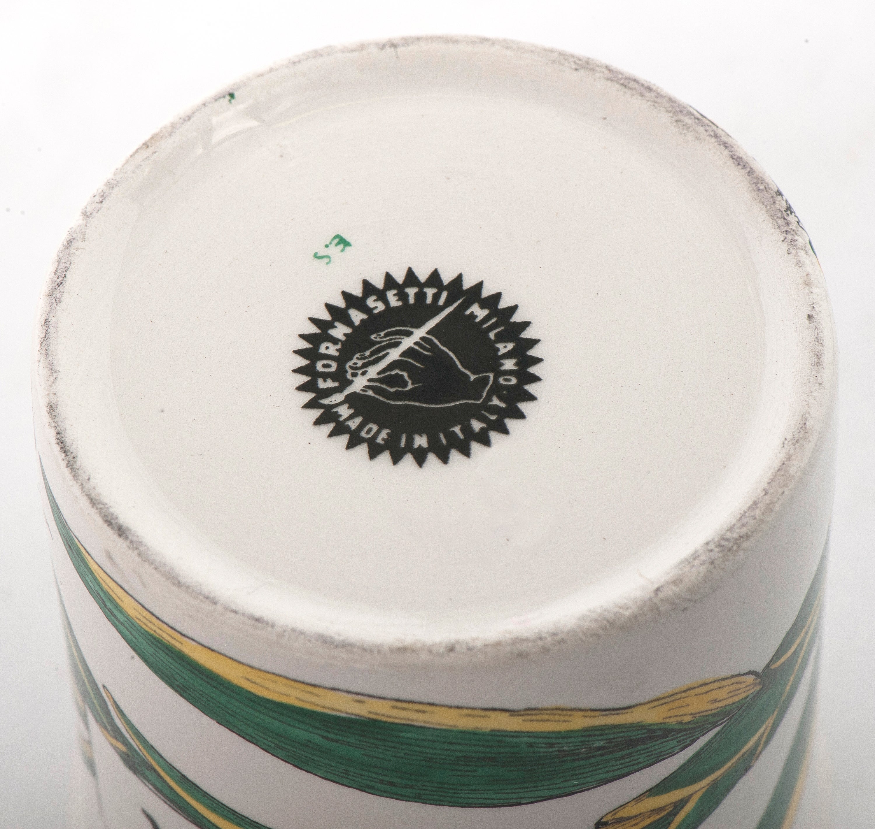 Italian Piero Fornasetti porcelain ginger jar with cover, Italy circa 1960 For Sale