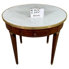 18th Century French Louis XVI Mahogany Table - Carrera Marble and Ormolu Mounts