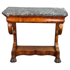 Console in mogano e noce Louis Philippe con marmo di Sant'Anna