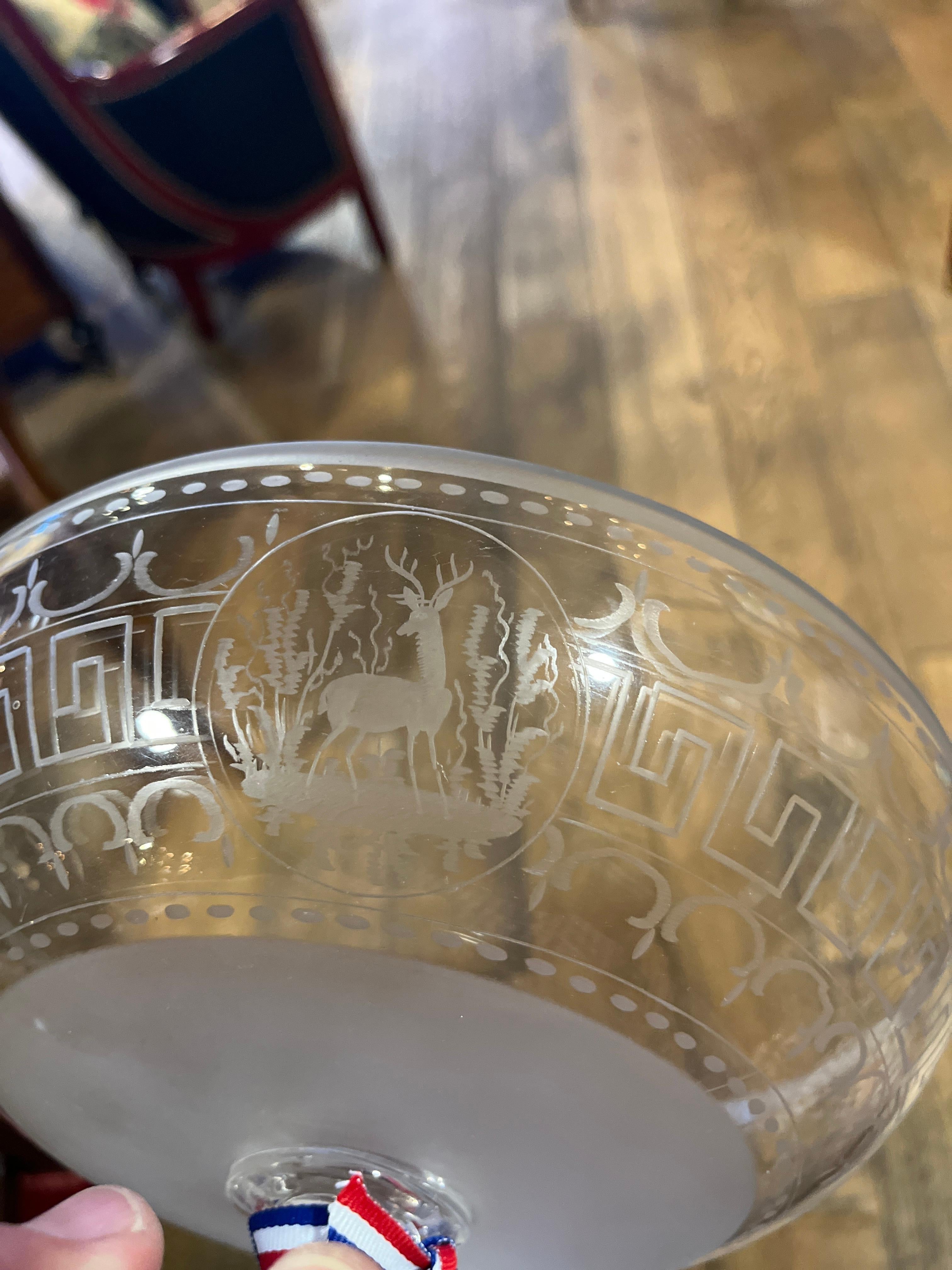 Compotier écossais en verre gravé du 19ème siècle Bon état - En vente à Scottsdale, AZ