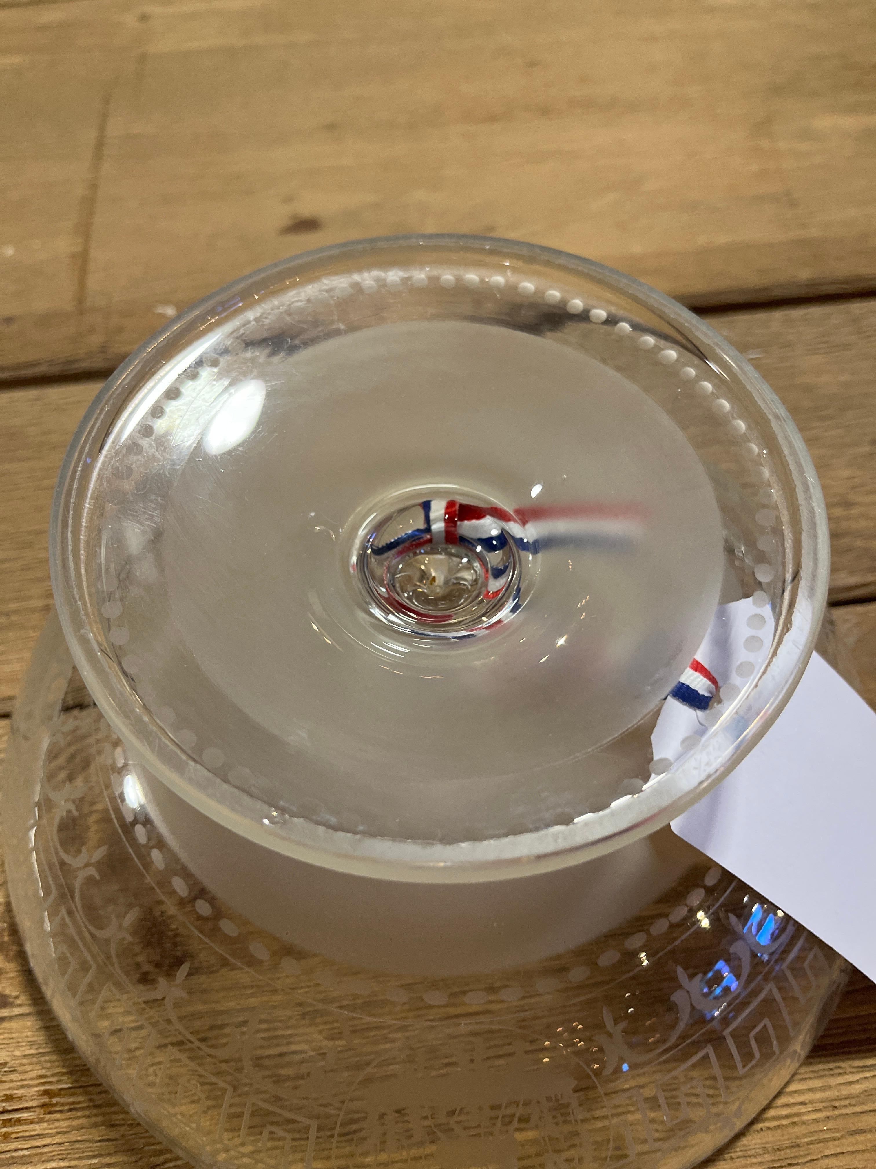 Georgien Compotier écossais en verre gravé du 19ème siècle en vente