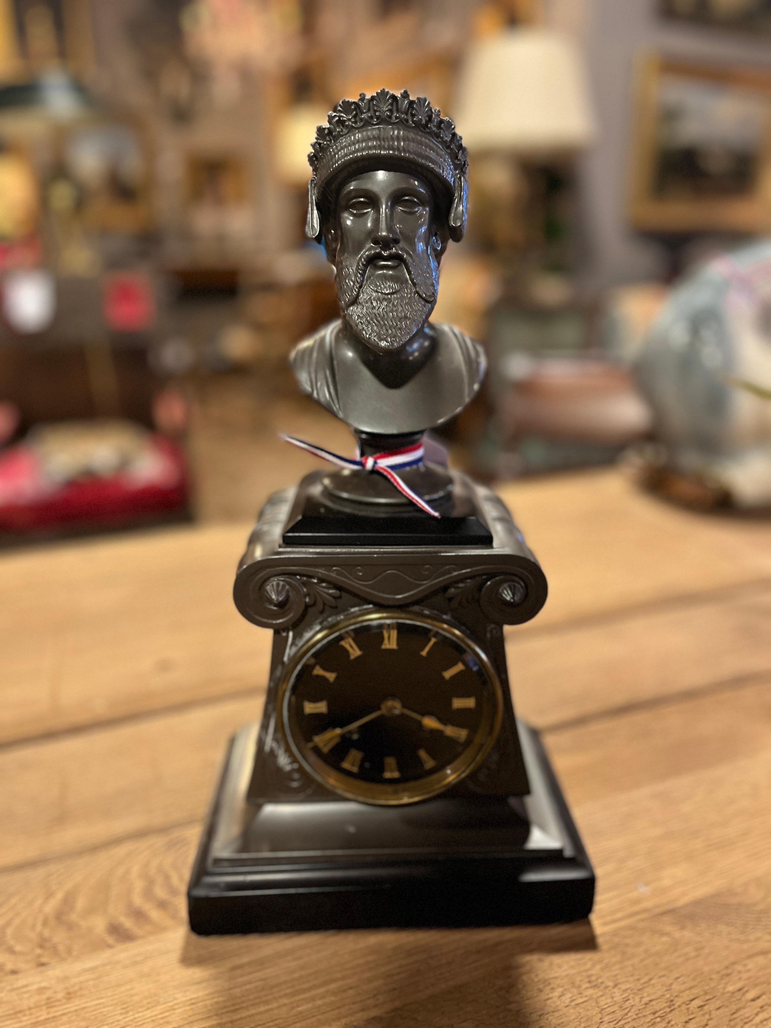 Antique French Egyptian Revival Clock. Beautiful piece purchased in France. Age appropriate wear, see detailed photos or message us with questions. 