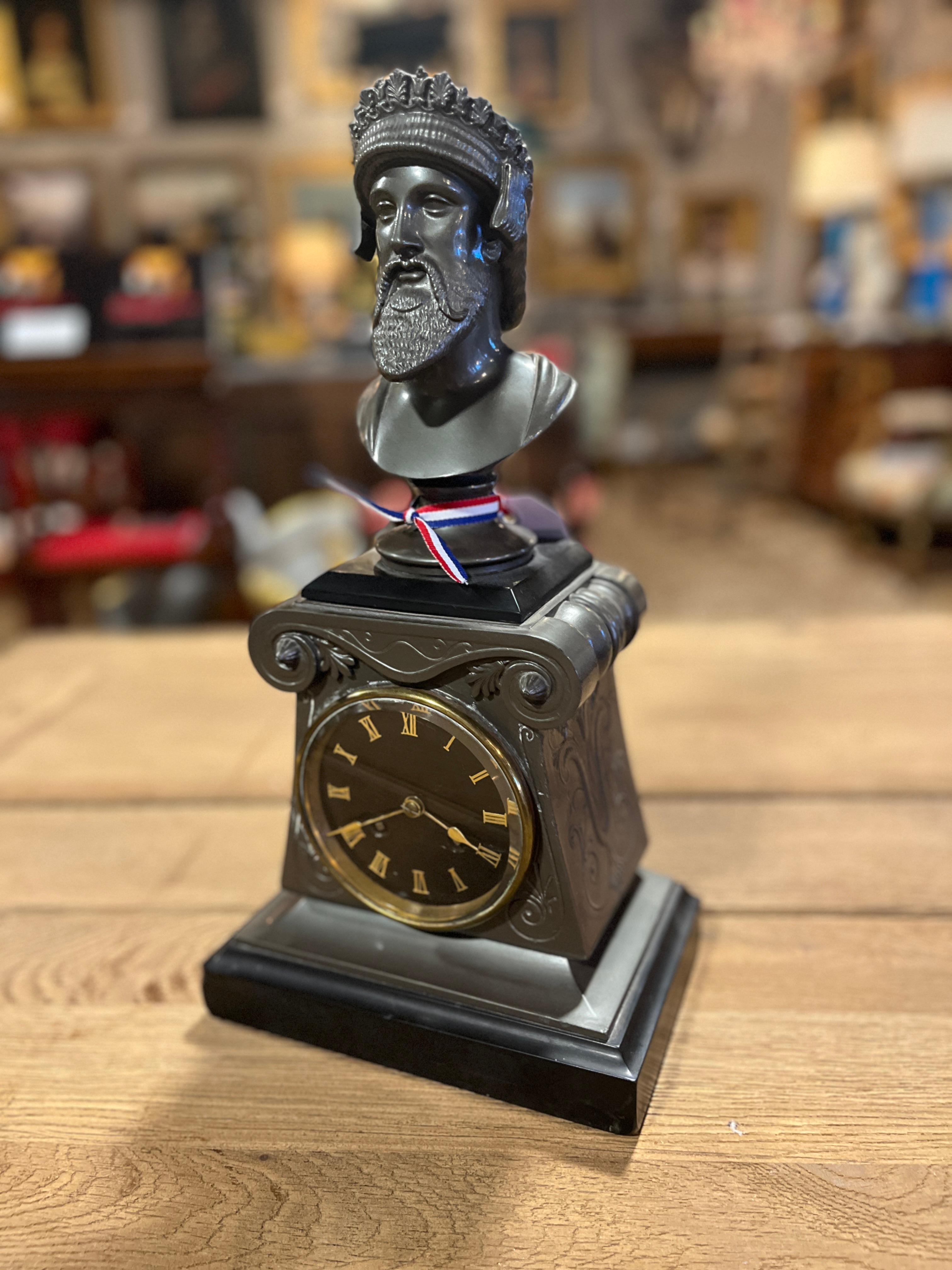 19th Century Antique French Egyptian Revival Clock For Sale