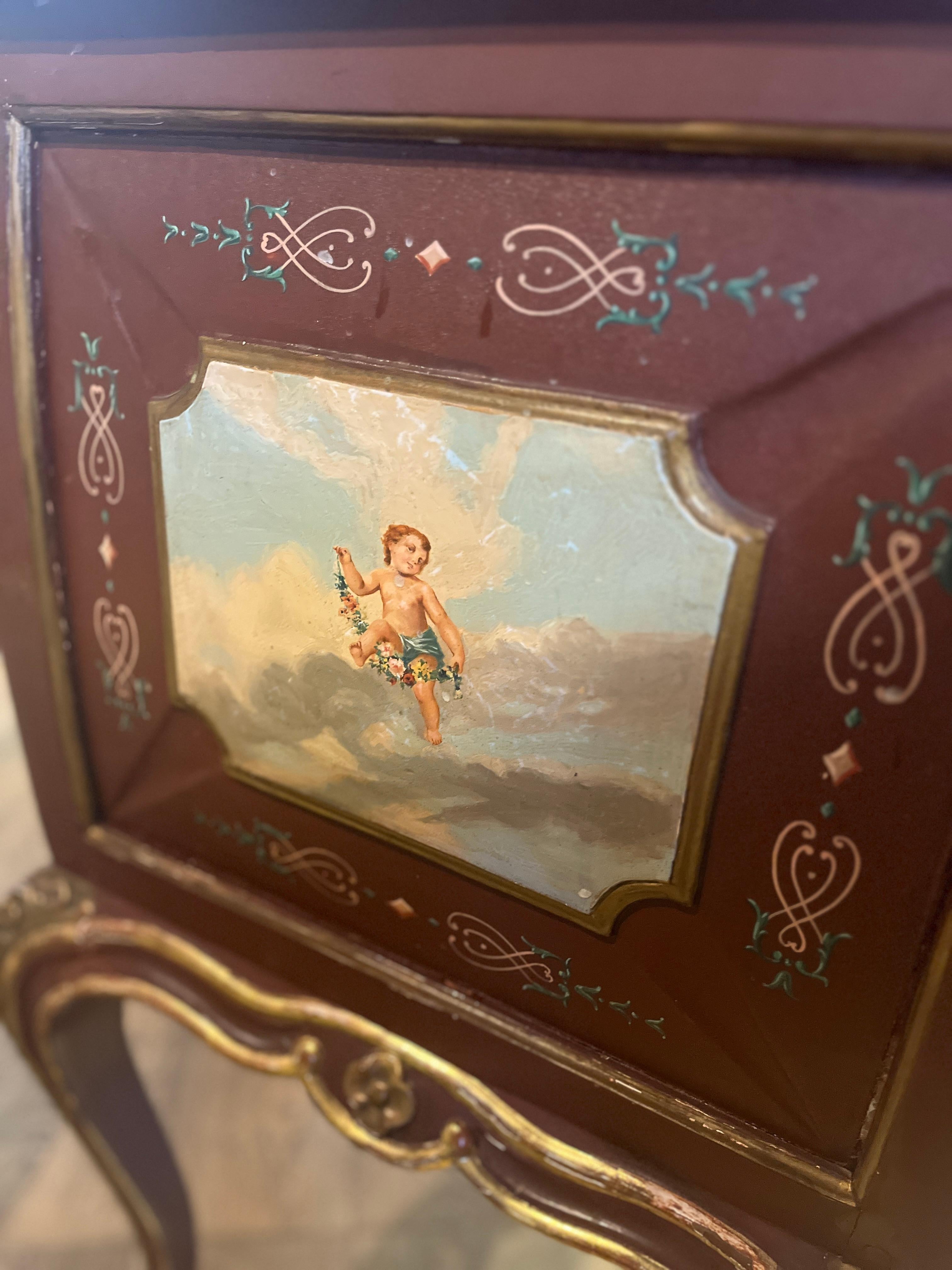 18th Century and Earlier 18th Century Venetian Painted Chest For Sale