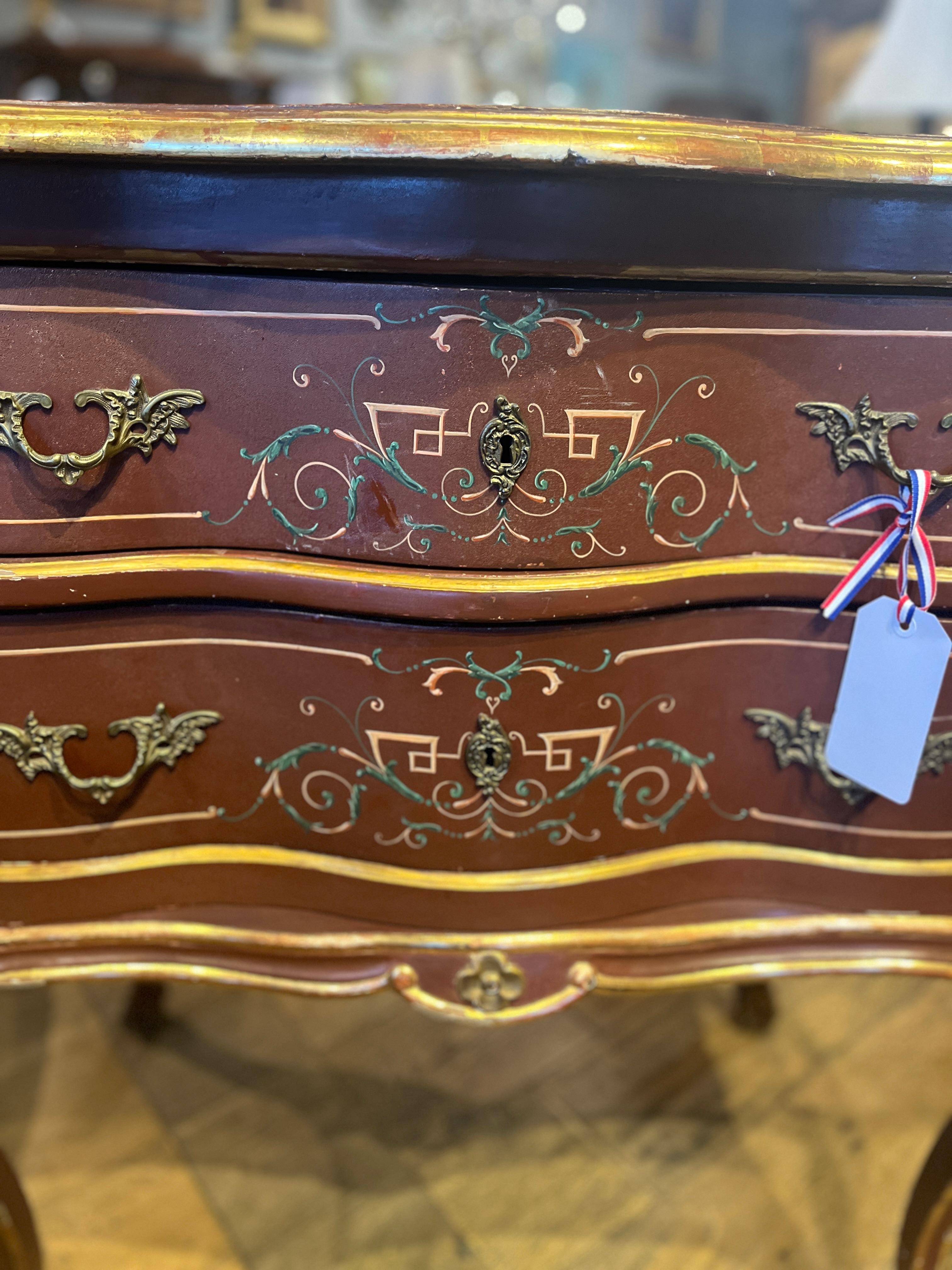 French 18th Century Venetian Painted Chest For Sale