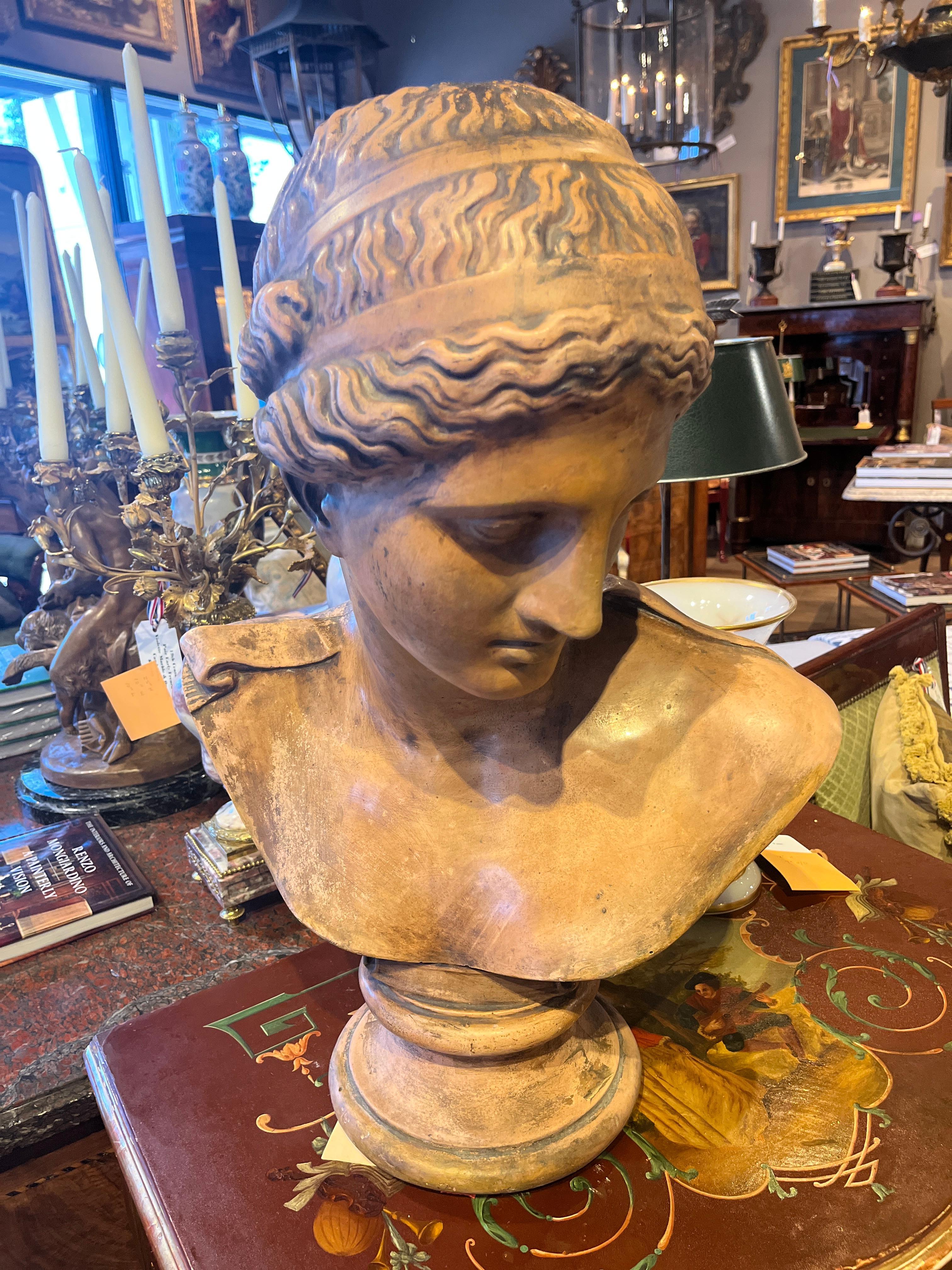 Neogreco Busto in terracotta francese del 1910 circa dopo la Venere di Milo in vendita