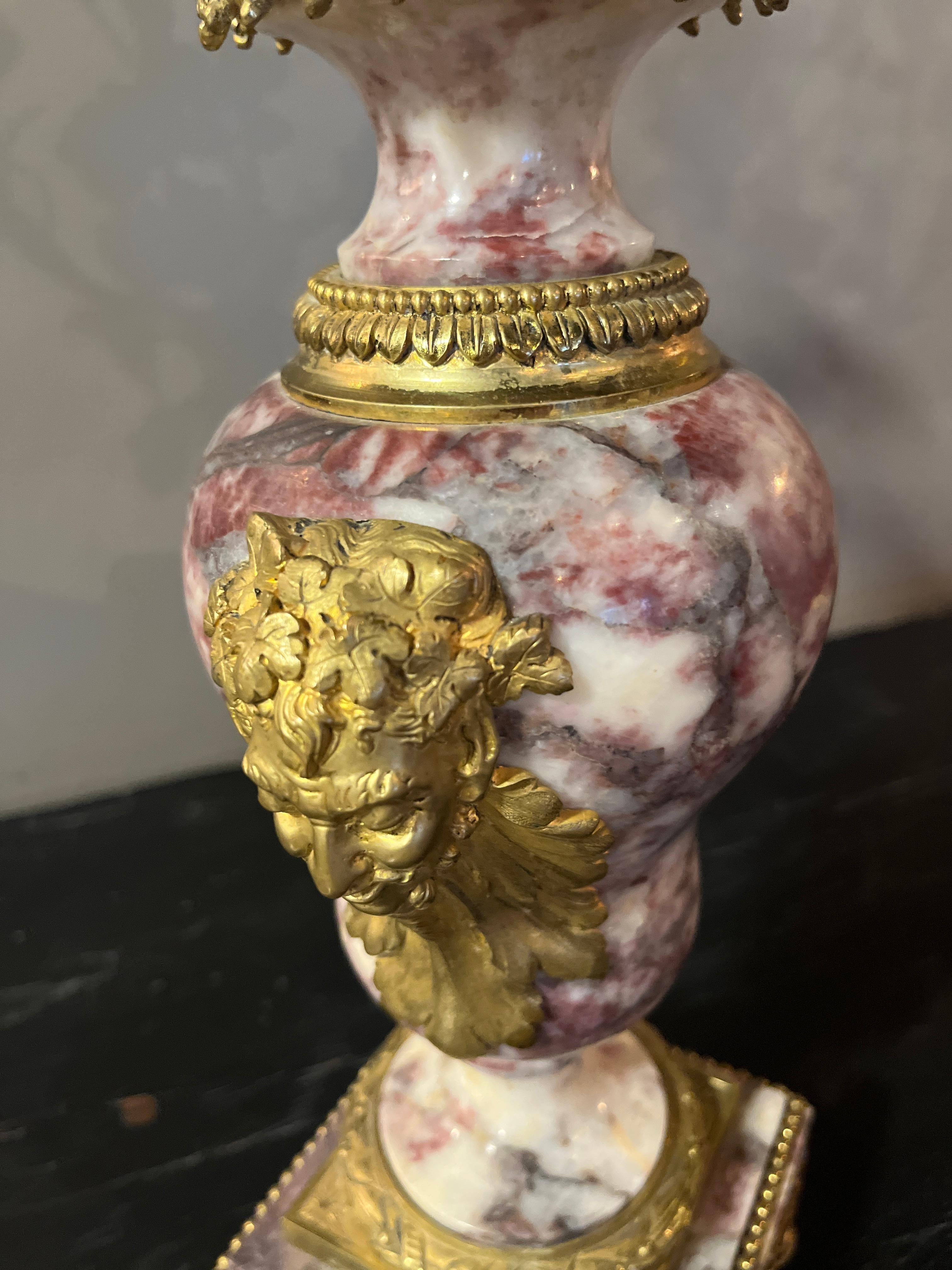 19th Century Pair Early French Violette Marble & Ormolu Candelabra For Sale 8