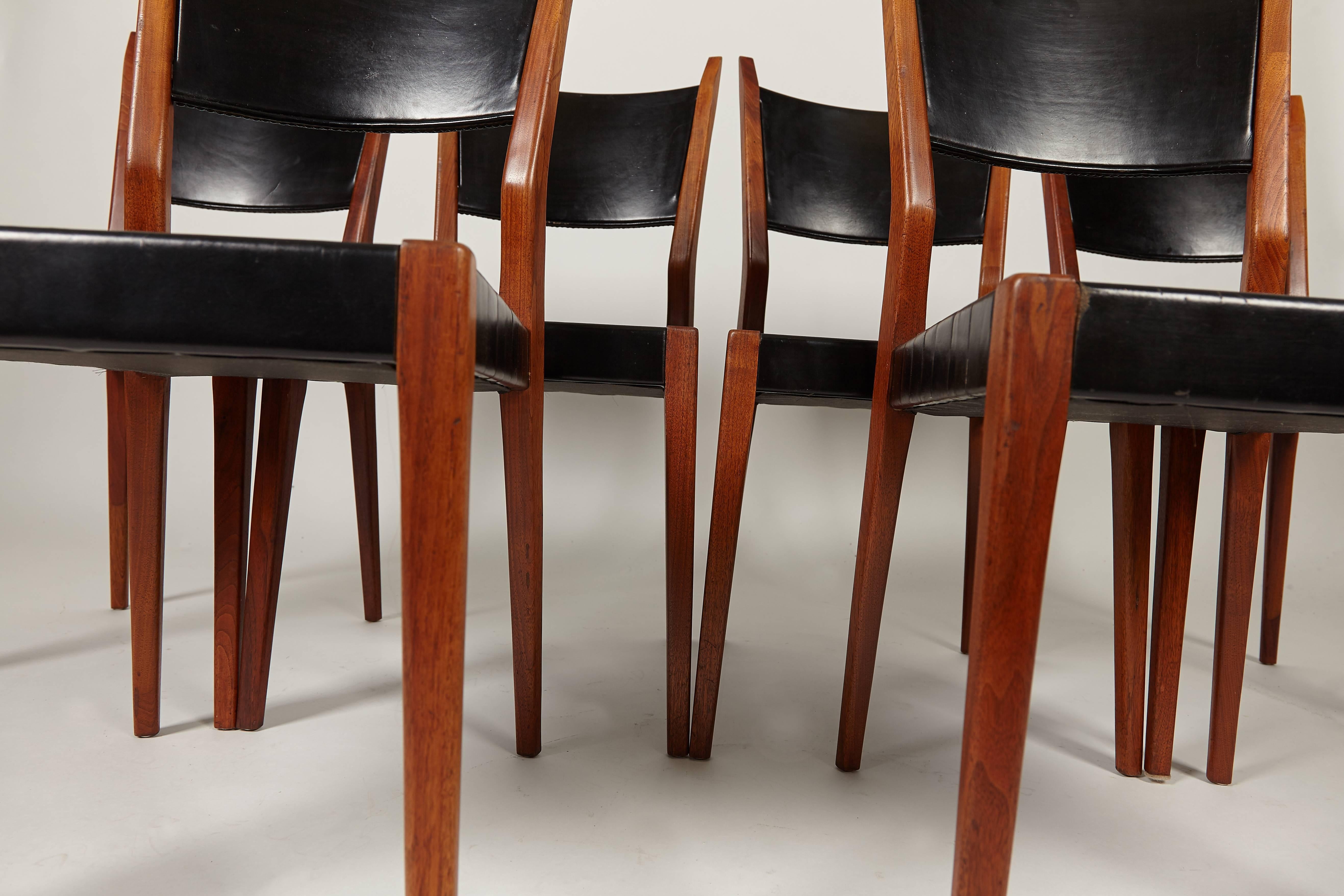 You are viewing one of the higher end manufacturing companies that produced Paul McCobb furniture, Calvin Mfg. Why we love these chairs, the beautiful patina that has graced them for over 50-plus years. 

Please take a closer look at the grain in