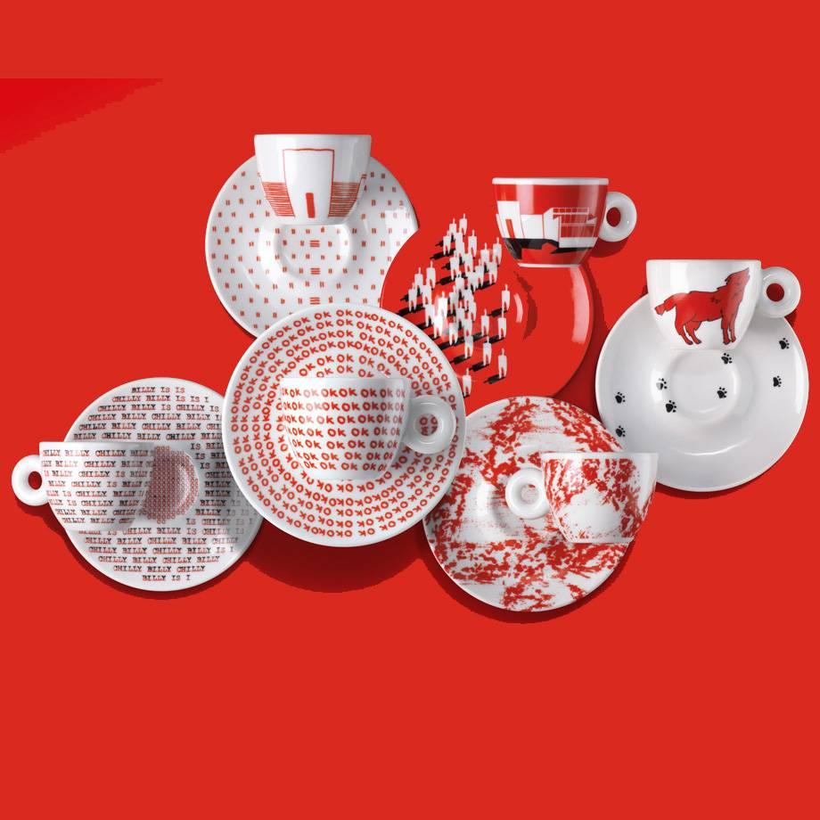 Cup Collection
boxed set of six porcelain cappucino cups ands saucers
limited edition
fabricated by Illy.

This beautifully boxed set of six cappuccino cups and saucers was designed by Robert Wilson in collaboration with illy as part of their