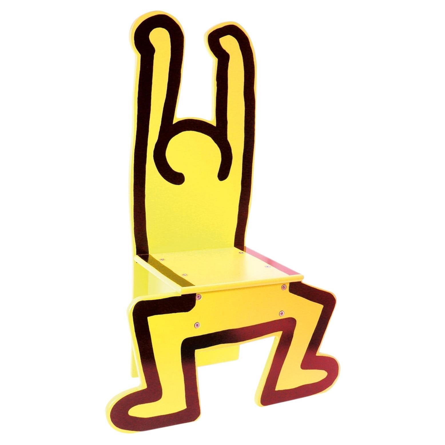 Pre-owned Keith Haring Child's Chair By  In Bright Yellow