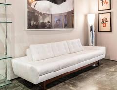 Adrian Pearsall White Linen Sofa