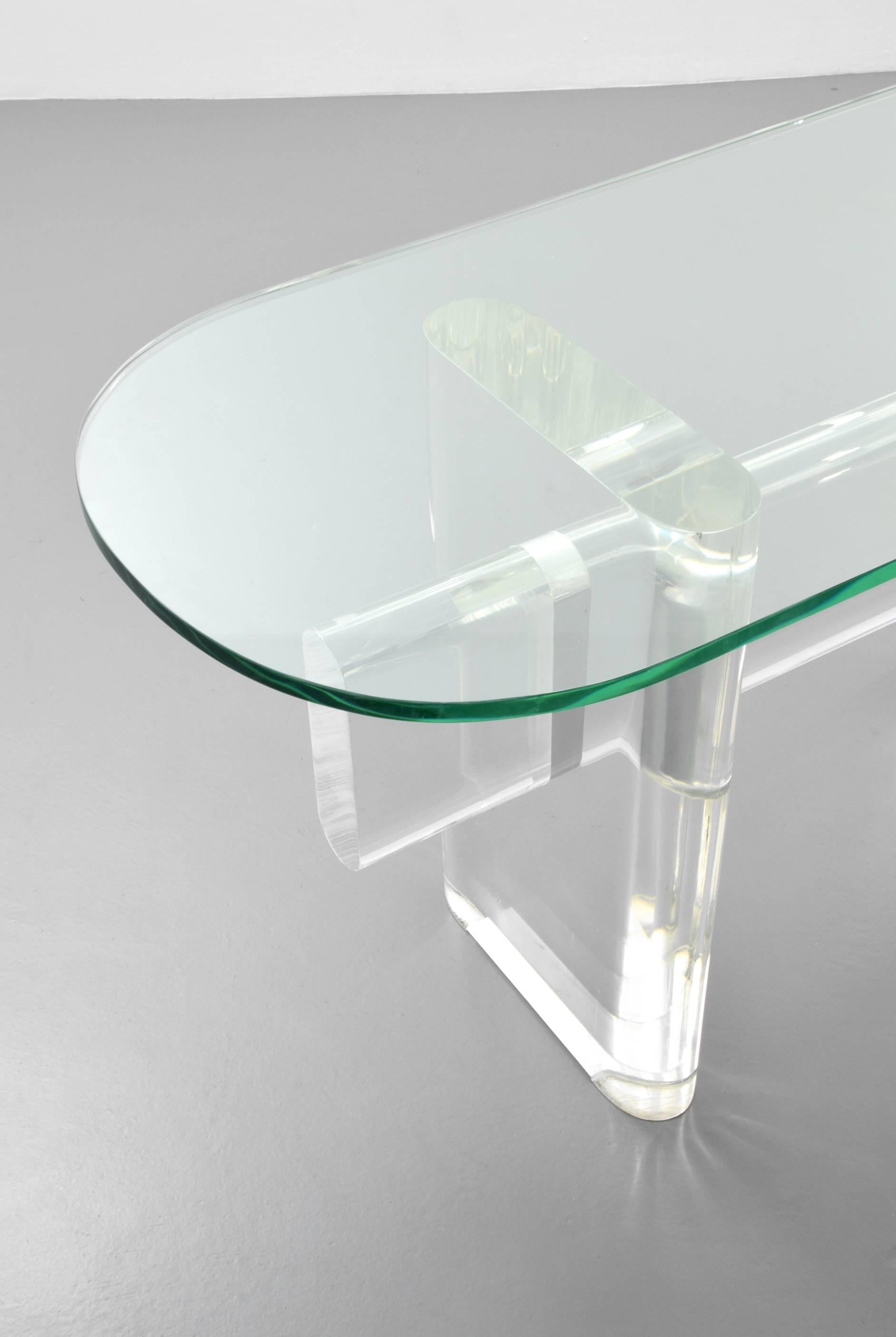 Mid-Century Modern Karl Springer, Lucite Console Table