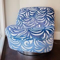 Pair of Milo Baughman Chairs with Ottomans