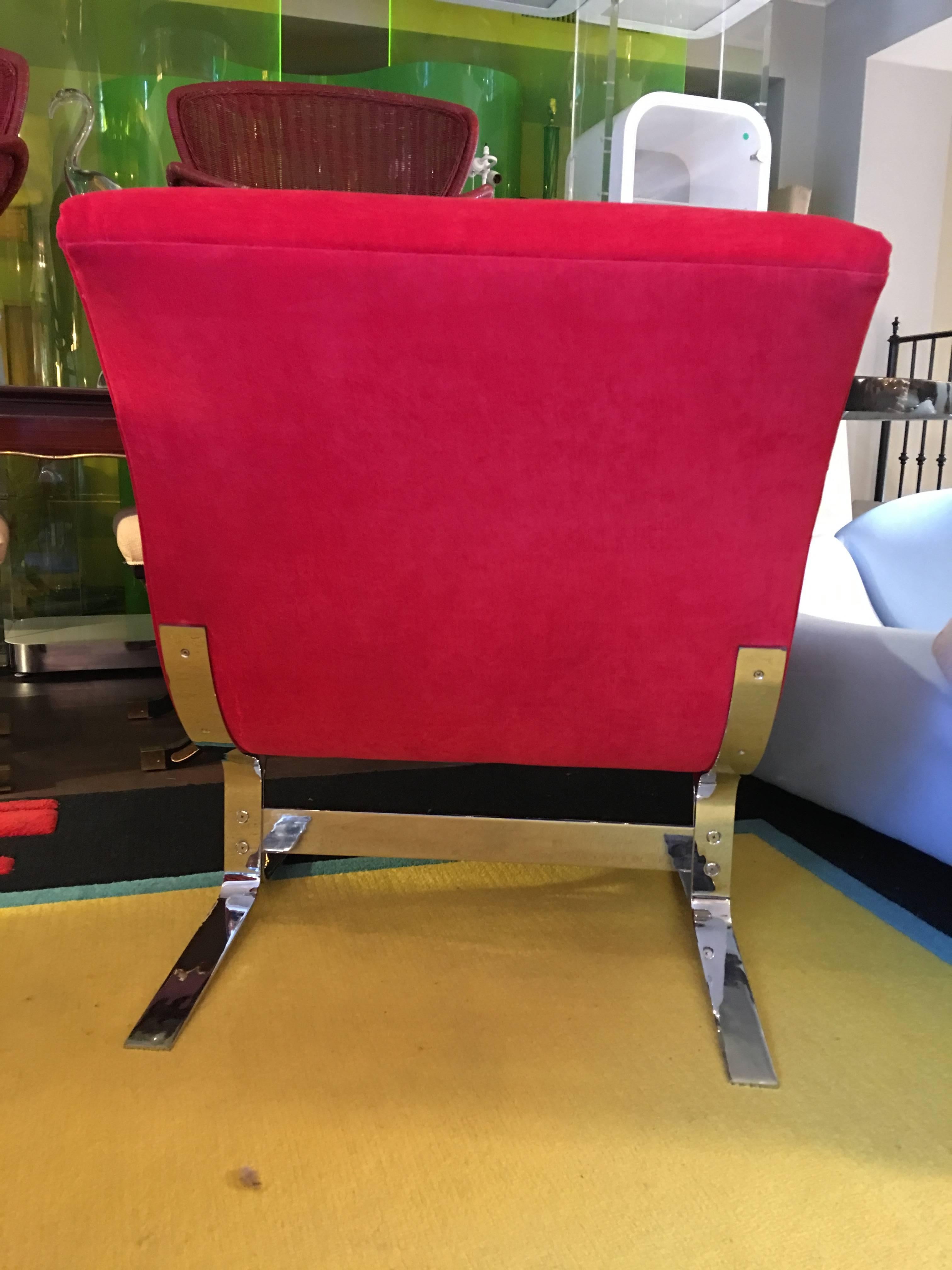 Chrome Lounge Chair by Lane In Excellent Condition For Sale In Palm Beach, FL