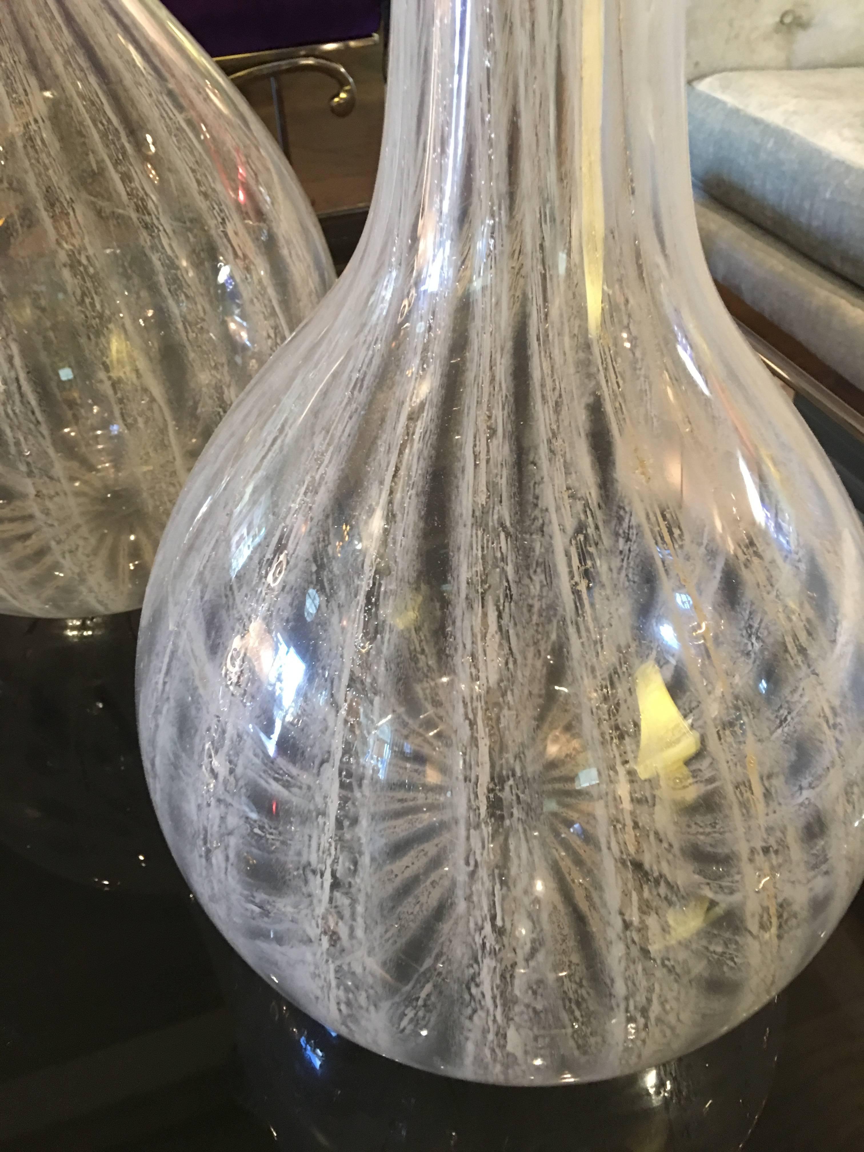 Murano Glass Vase and Stopper Sculpture For Sale 2